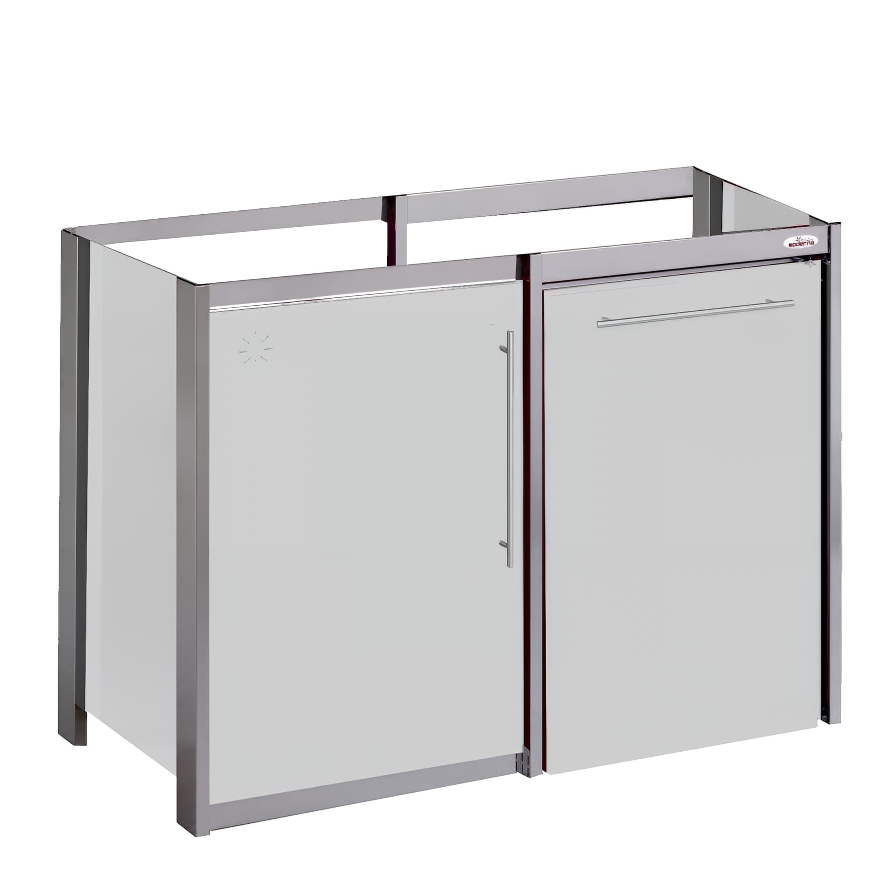 Meuble bas Métalline GLACIER 1 porte + 1 niche réfrig., L1200xP600xH870mm
