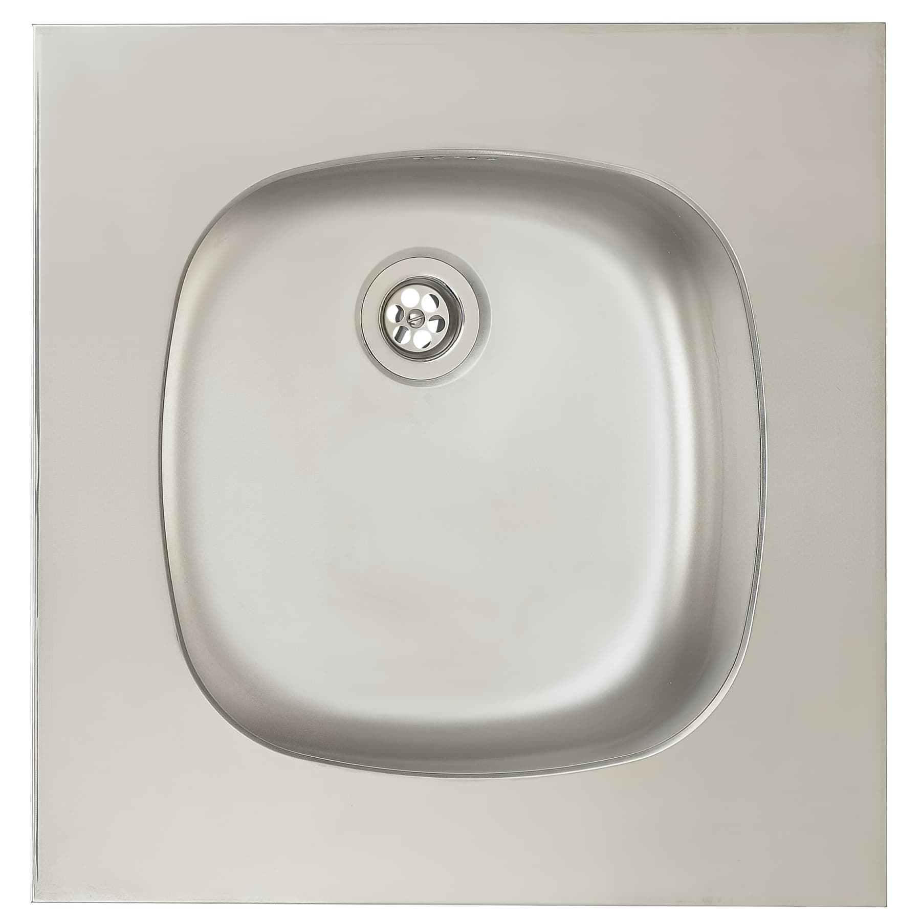 Evier à encastrer Inox 18/10 lisse, ECO 1 bac carré 47,5x47,5cm, nu
