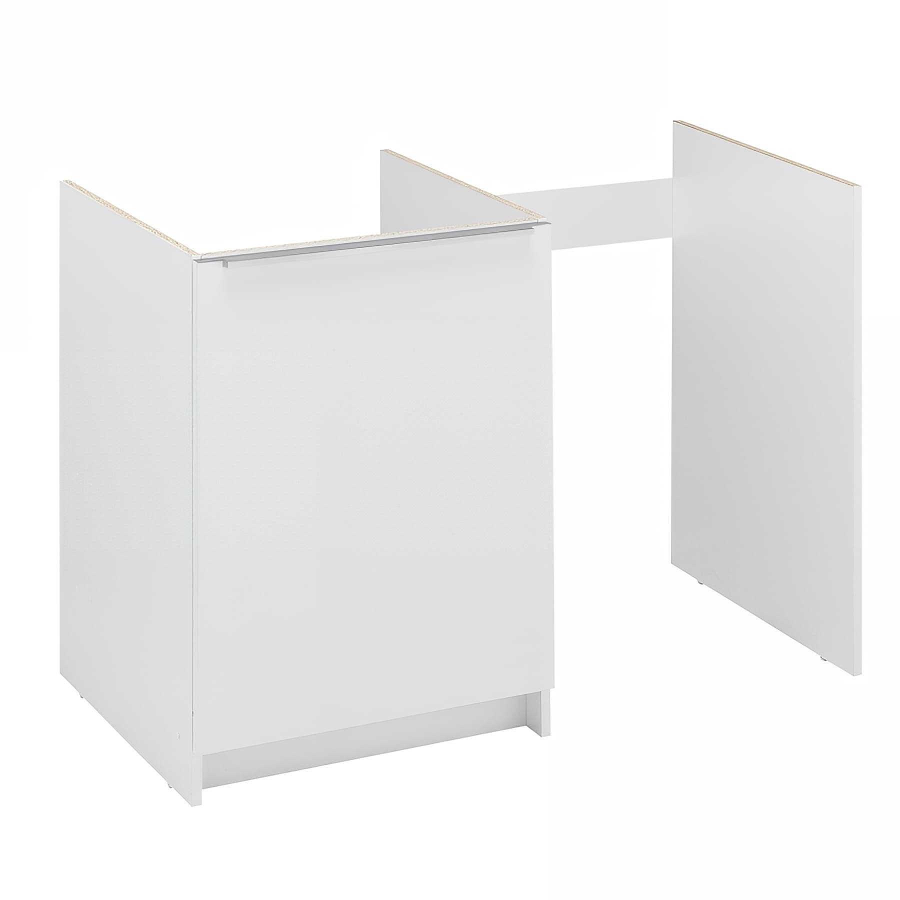 Meuble bas CLASSIK en mélaminé blanc 16mm, 1 porte pour cuisinette 120 cm