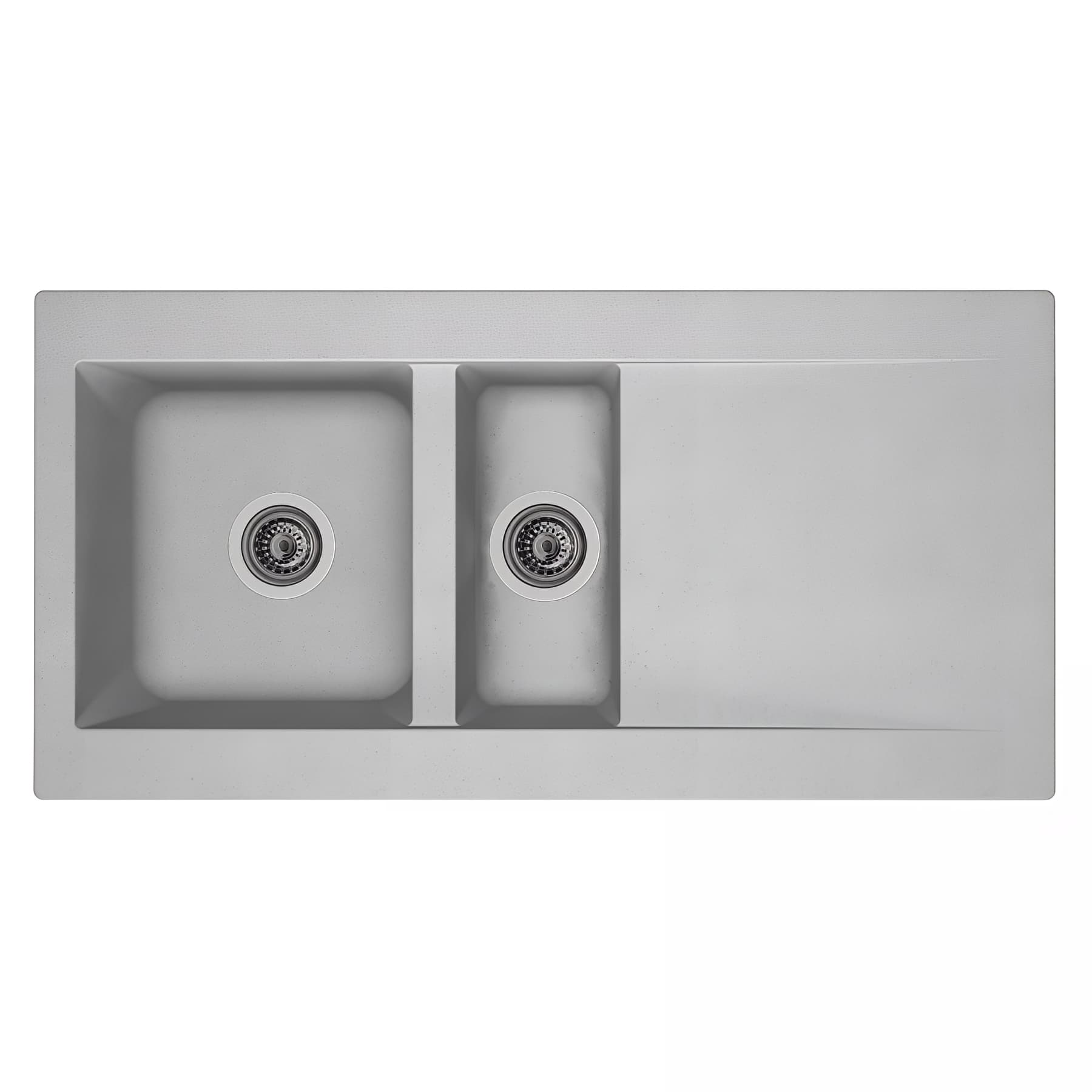 Evier à encastrer EINNA en résime PIMC platinium, 1,5 cuve, 1 égouttoir, L100cm