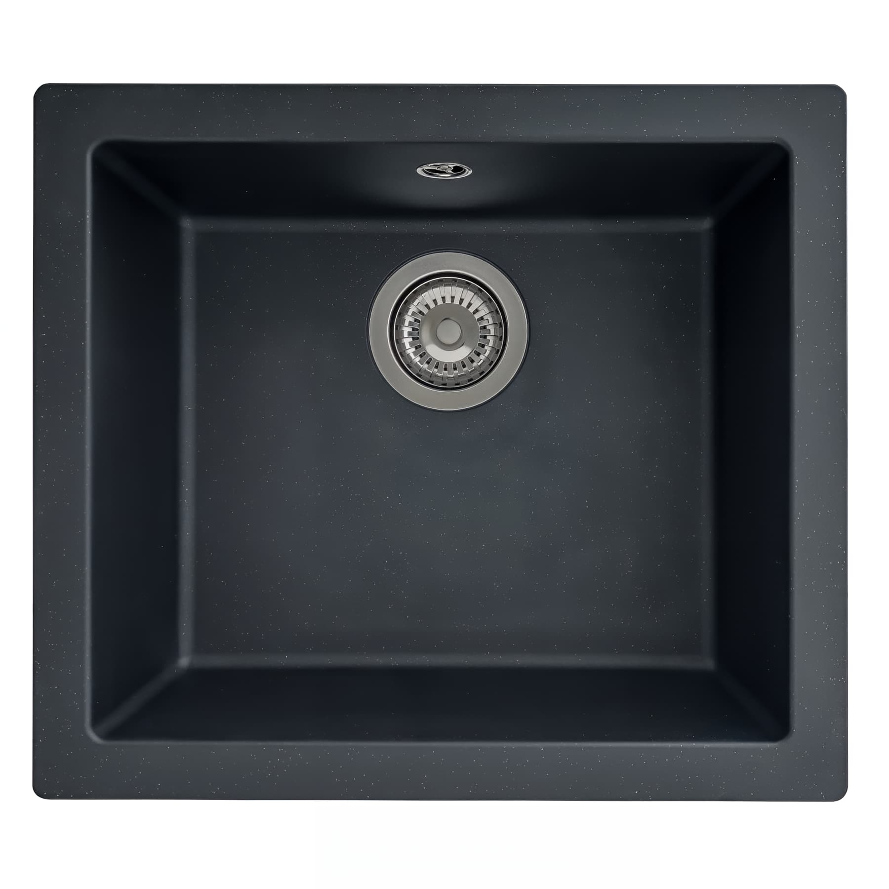 Evier à encastrer EVO en résine SMC noir pailleté, 1 cuve, sans égouttoir, L50cm