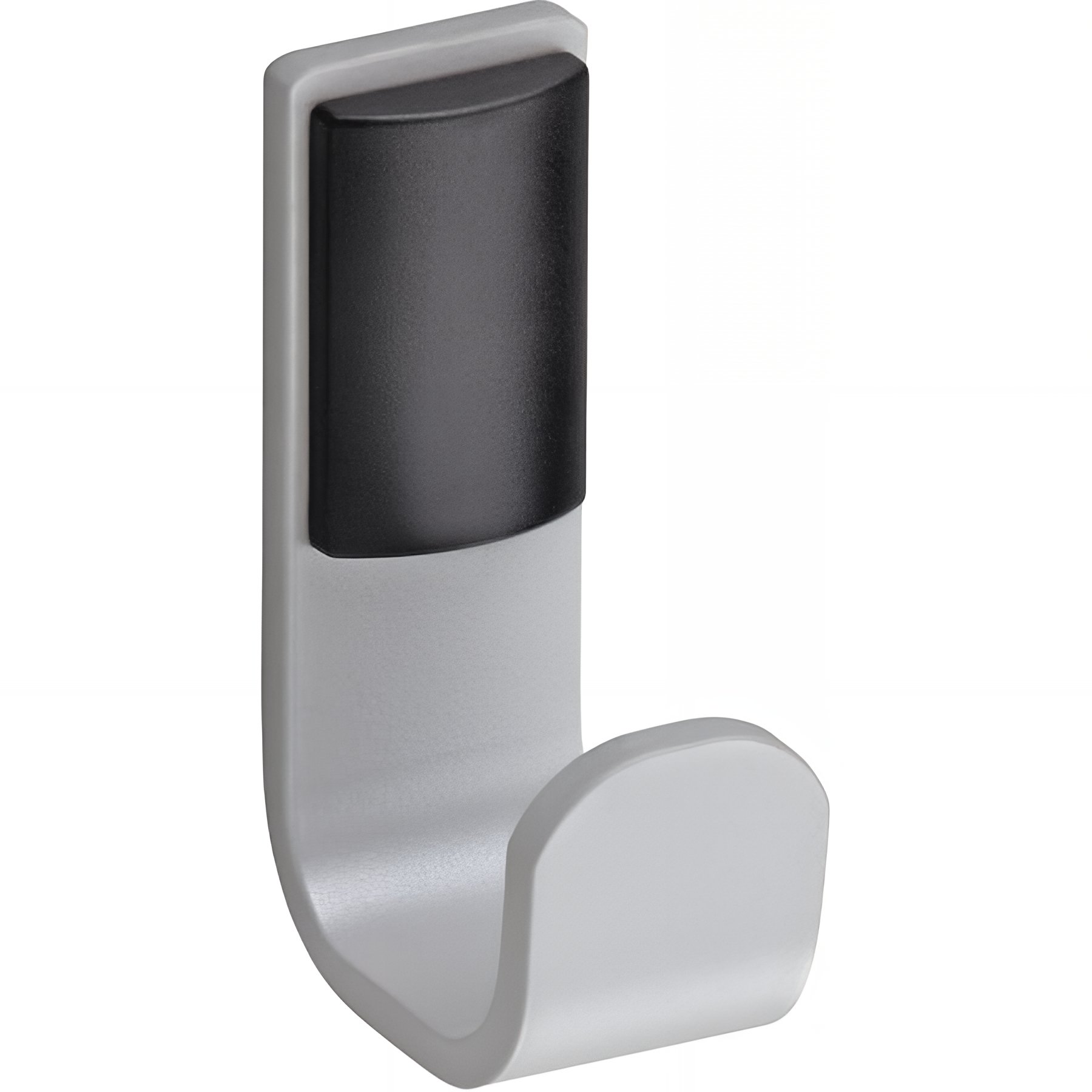 Porte-peignoir Gamme PRO PELLET 1 tête 39x70mm alu Plié gris mat fixations invisibles