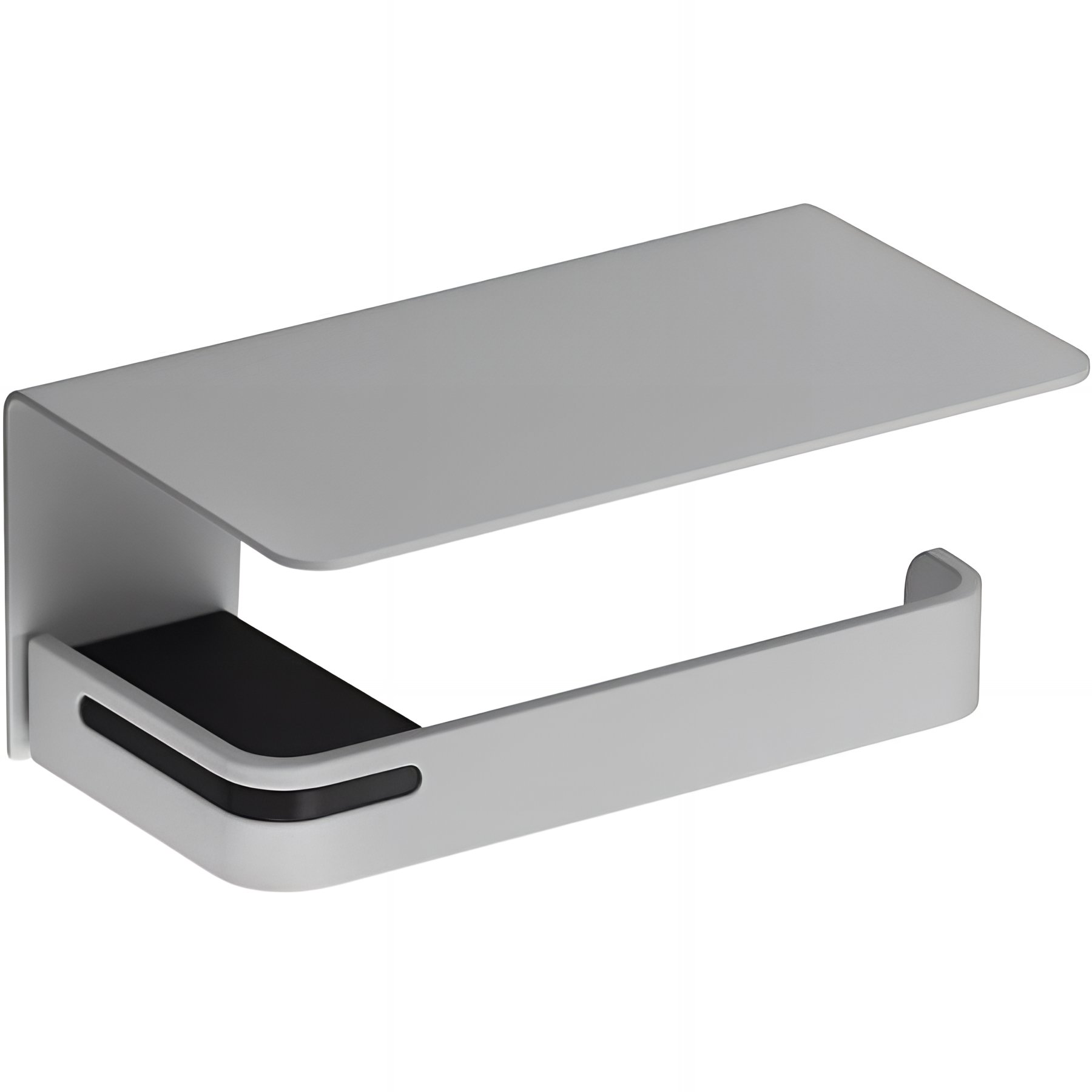 Distributeur papier WC Gamme PRO PELLET rouleau + tablette 175 mm alu Plié thermolaqué gris mat