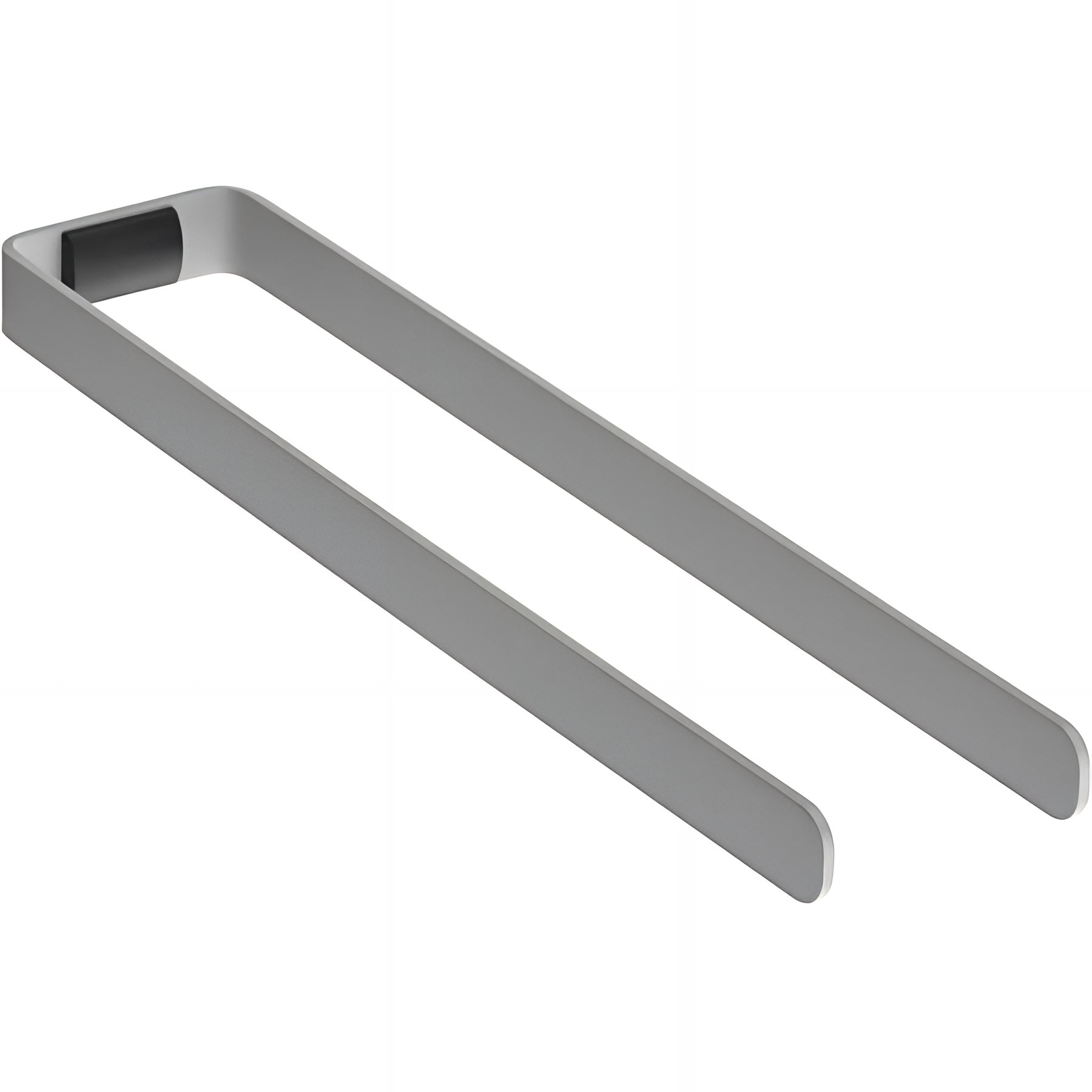 Porte-serviettes Gamme PRO PELLET double 370 mm aluminium plié thermolaqué gris mat