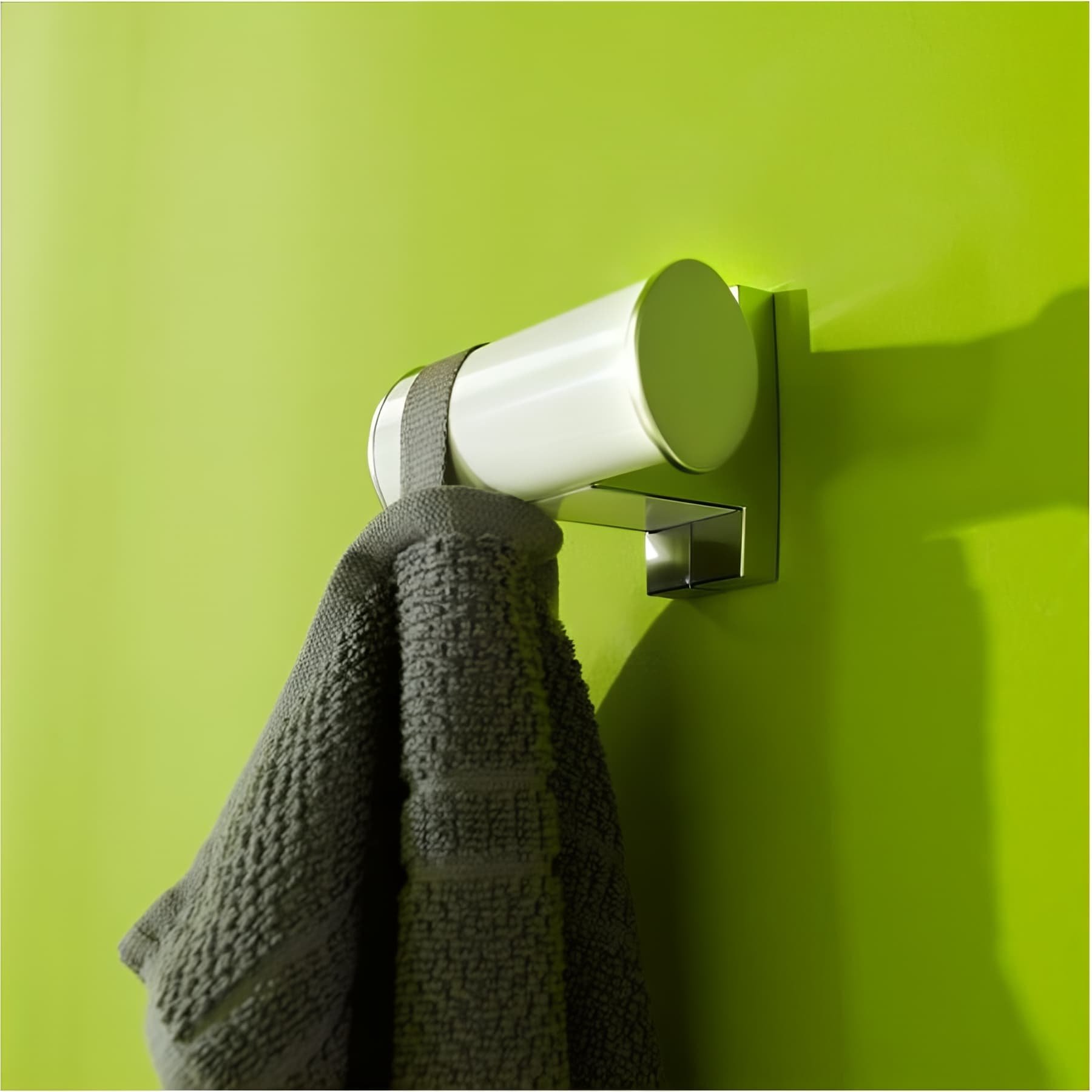 Porte-peignoir Gamme PRO PELLET 2 têtes 105x70x675mm tube alu époxy blanc-chromé mat Ø 38x25mm