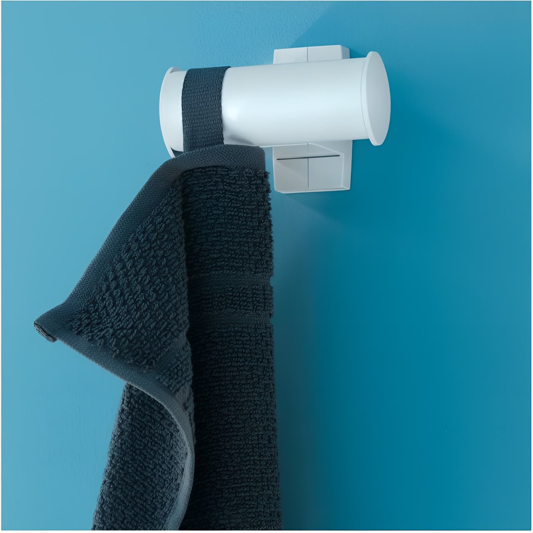 Porte-peignoir Gamme PRO PELLET 2 têtes 105 x 70 x 675 mm tube alu époxy blanc Ø 38x25 mm