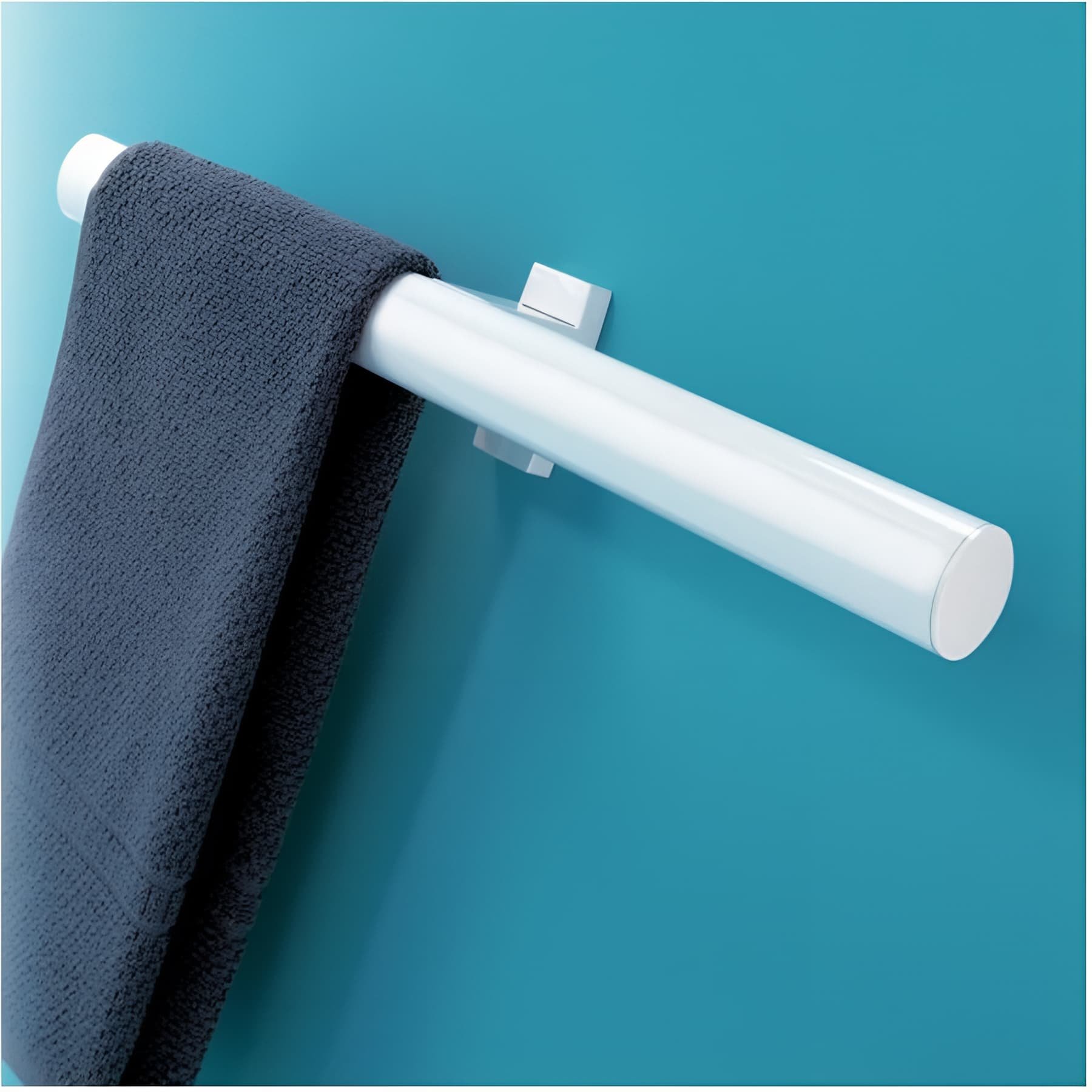 Porte-serviettes Gamme PRO PELLET double 535 x 70 x 675 mm tube alu époxy blanc Ø 38x25 mm