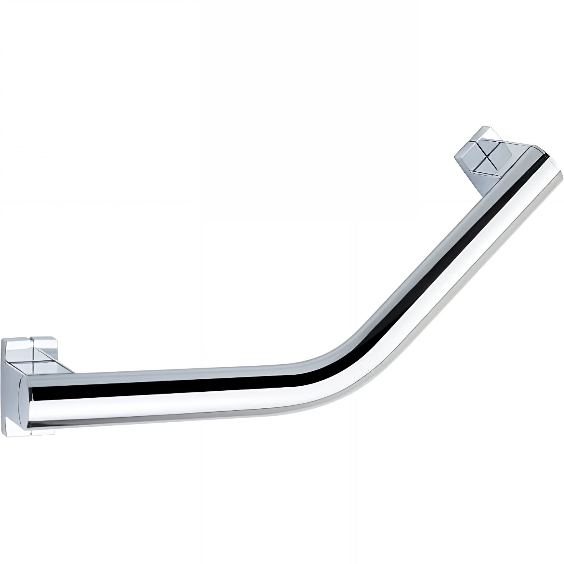 Barre PMR d'appui normes handicapé Gamme PRO PELLET coudée 135° symétrique 200 x 200mm tube alu anodisé Ø 38 x 25mm