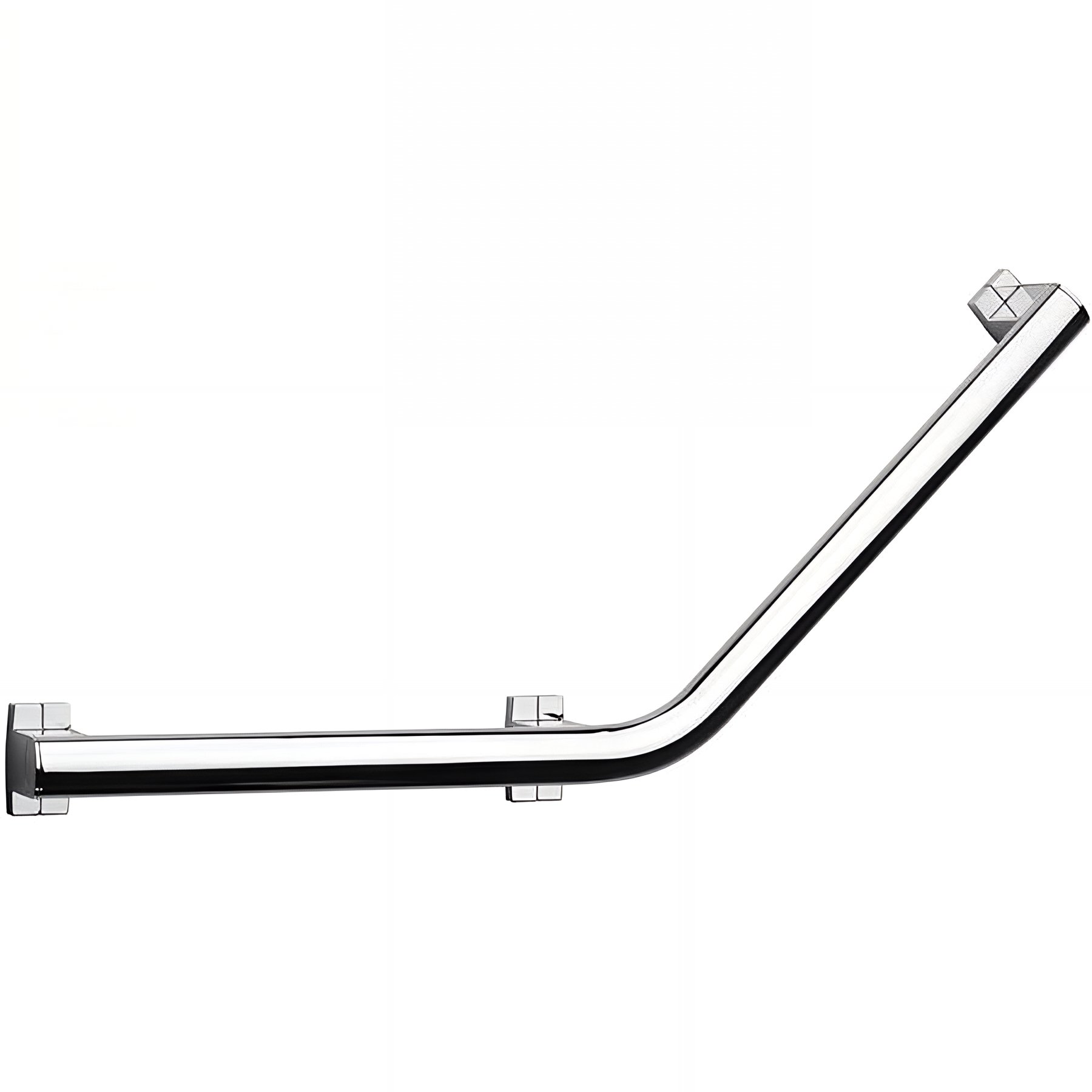 Barre PMR d'appui normes handicapé Gamme PRO PELLET coudée 135° 3 points de fixation 400 x longueur 40cm tube alu anodisé Ø 38 x 25 mm