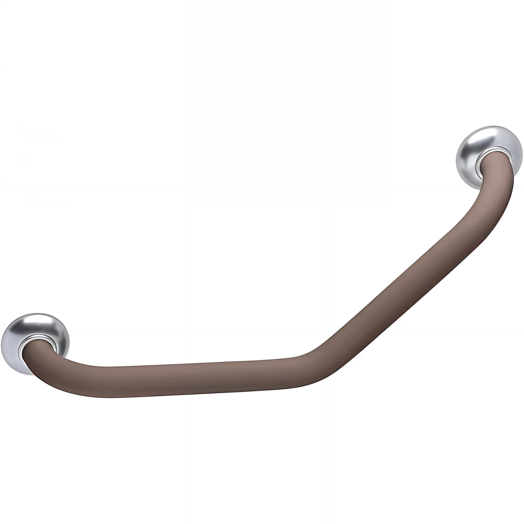 Barre PMR d'appui normes handicapé Gamme PRO PELLET 135° symétrique 265 x 265 mm tube alu taupe soft Ø 30 mm