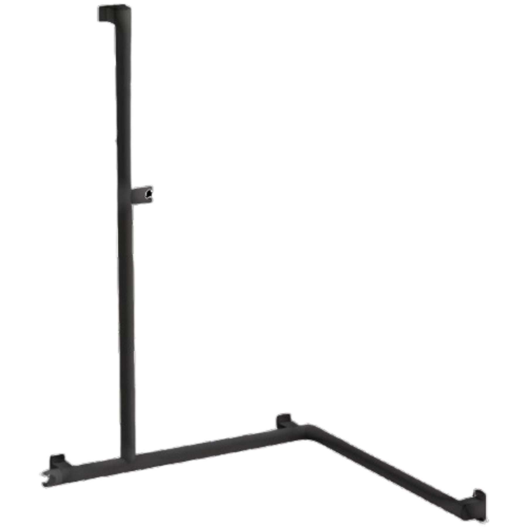 Barre PMR d'appui normes handicapé Gamme PRO PELLET angle 2 murs avec support douchette tube alu anthracite Ø 38 x 25 mm