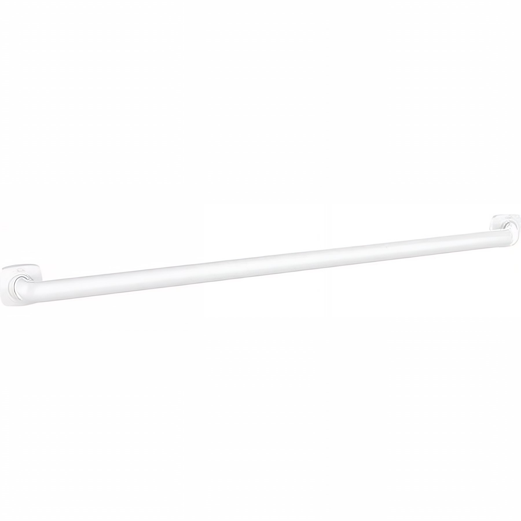 Barre PMR d'appui normes handicapé Gamme PRO PELLET longueur 1,00m Ergolife nylon blanc profil acier Ø38x25mm avec embase