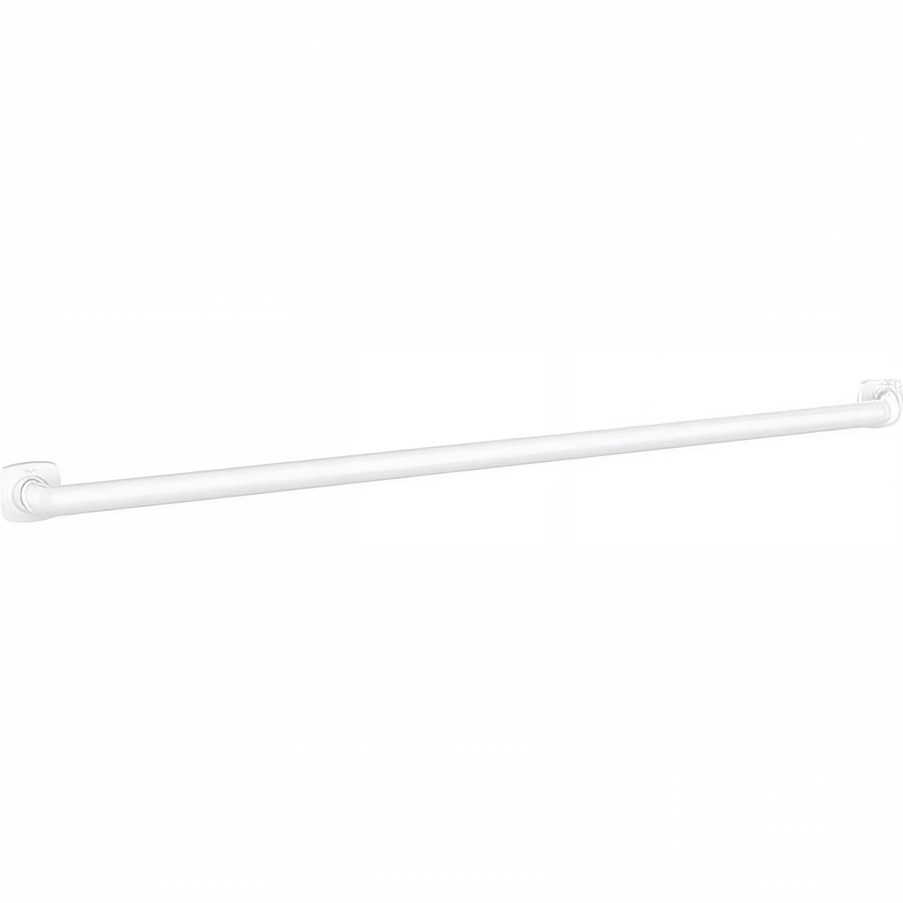 Barre PMR d'appui normes handicapé Gamme PRO PELLET 1,20m avec coude Ergolife nylon blanc Ø 38x25 mm avec embase
