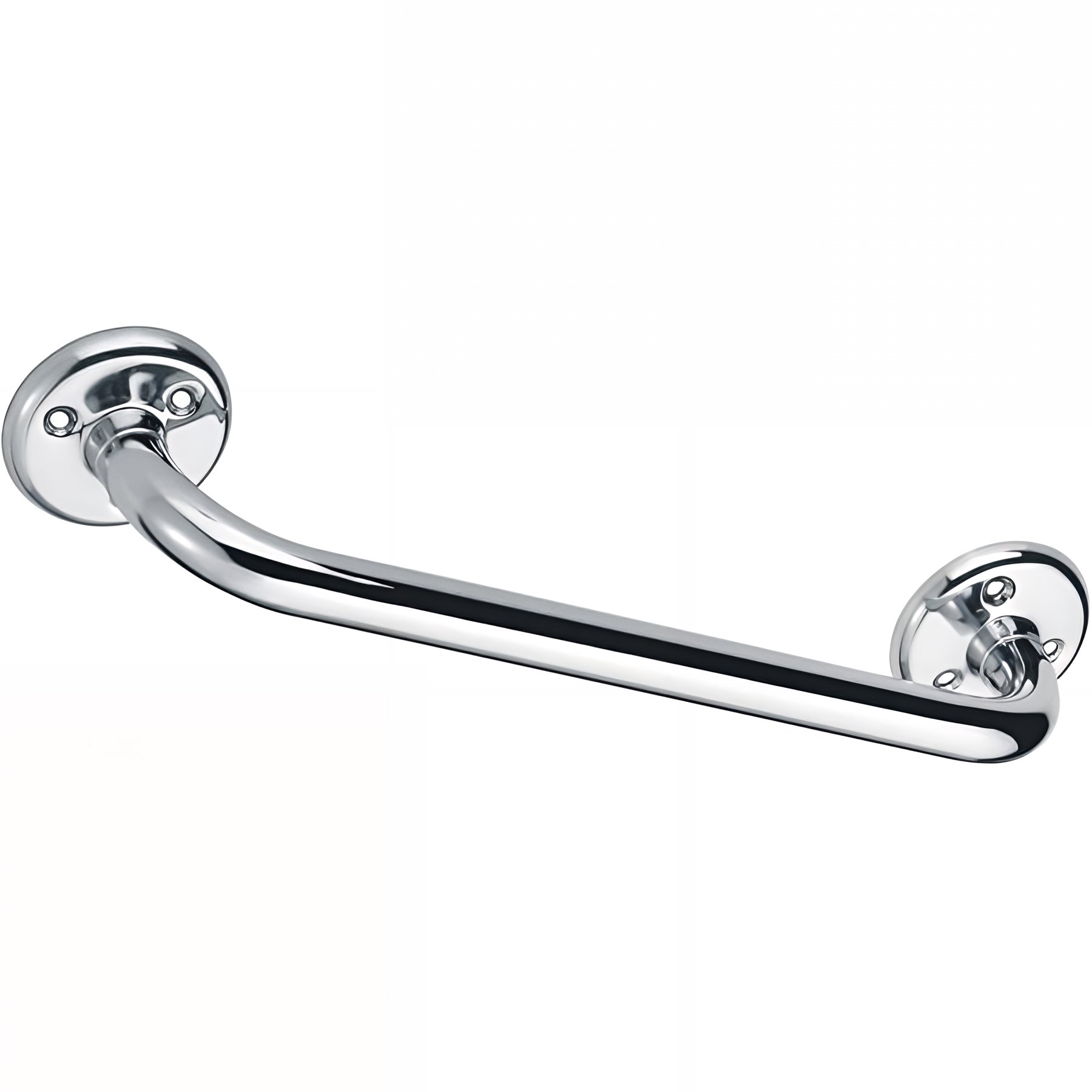 Barre PMR d'appui normes handicapé Gamme PRO PELLET droite 300 mm tube laiton nickelé chromé Ø 25 mm embase Ø 65 mm