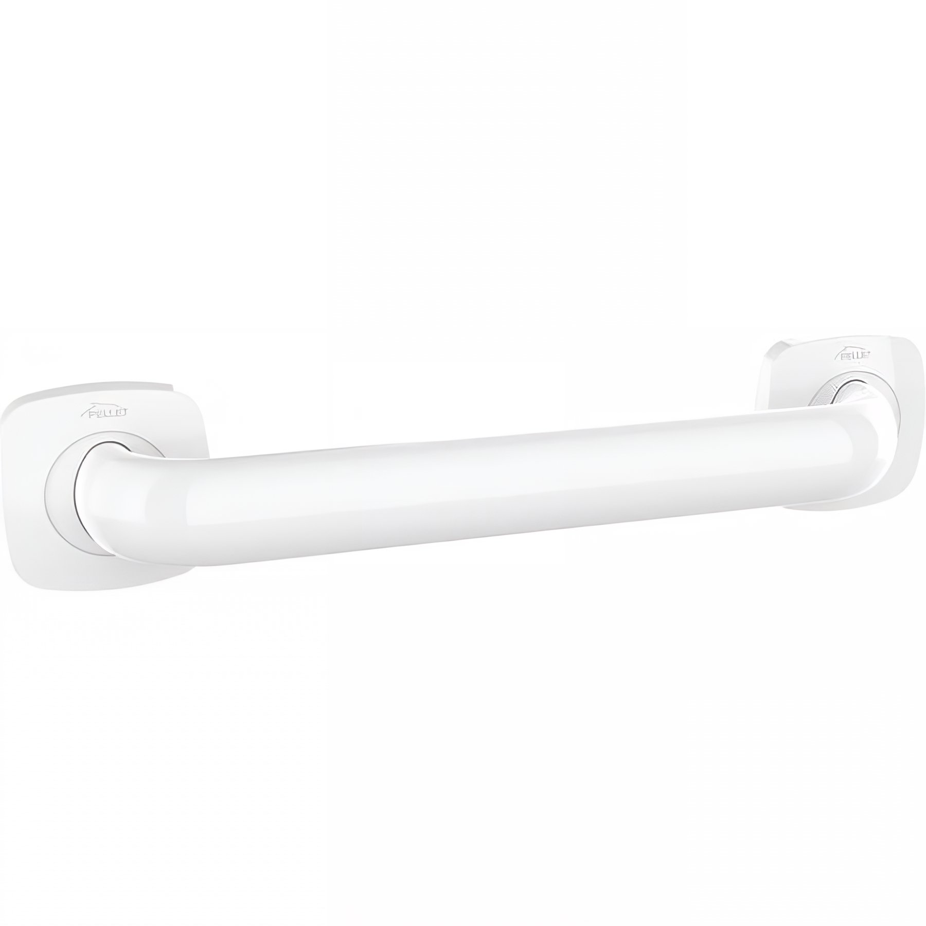 Barre PMR d'appui normes handicapé Gamme PRO PELLET 300 mm Ergolife nylon blanc profil acier Ø38x25 mm avec embase