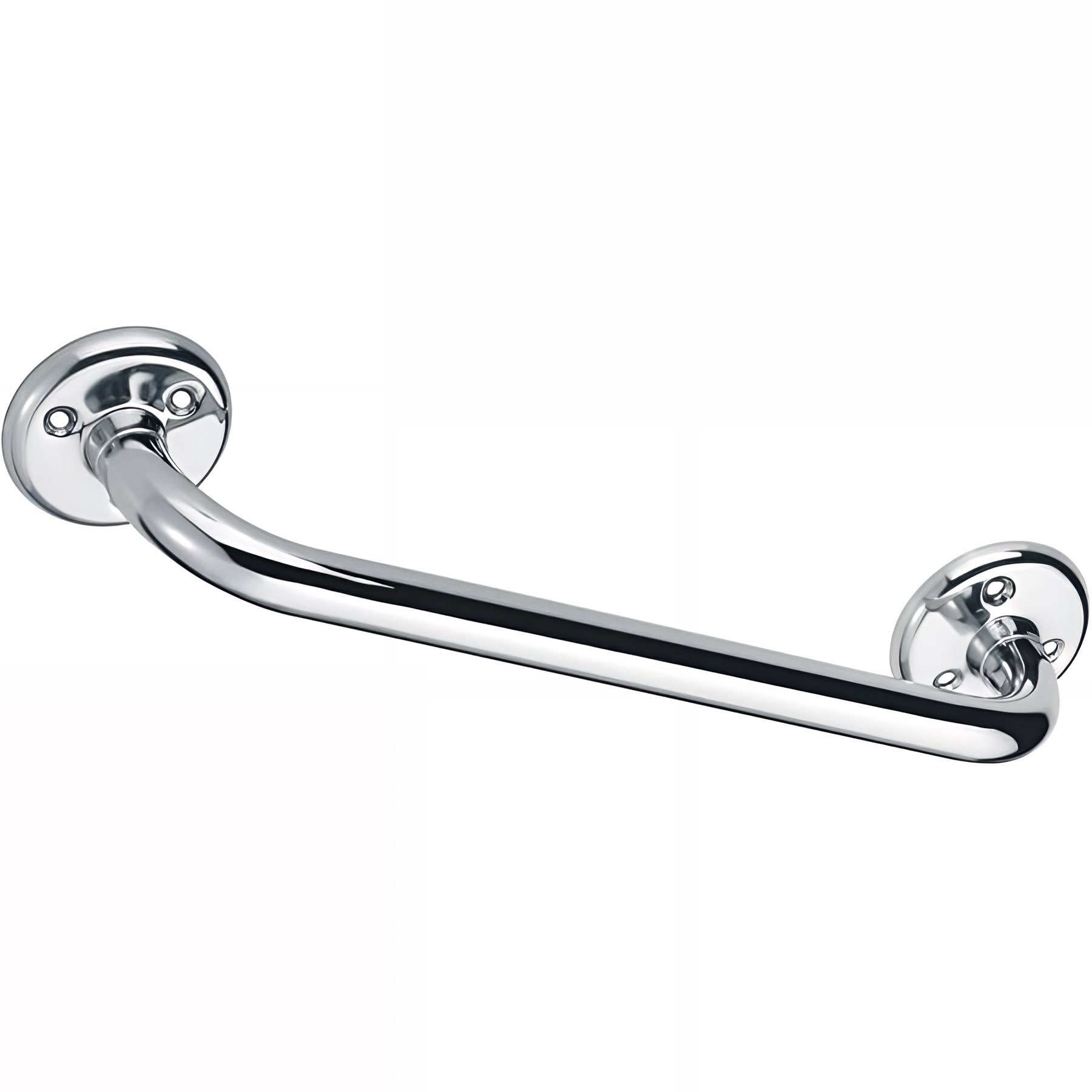 Barre PMR d'appui normes handicapé Gamme PRO PELLET droite longueur 40cm tube laiton nickelé chromé Ø 25 mm embase Ø 65 mm