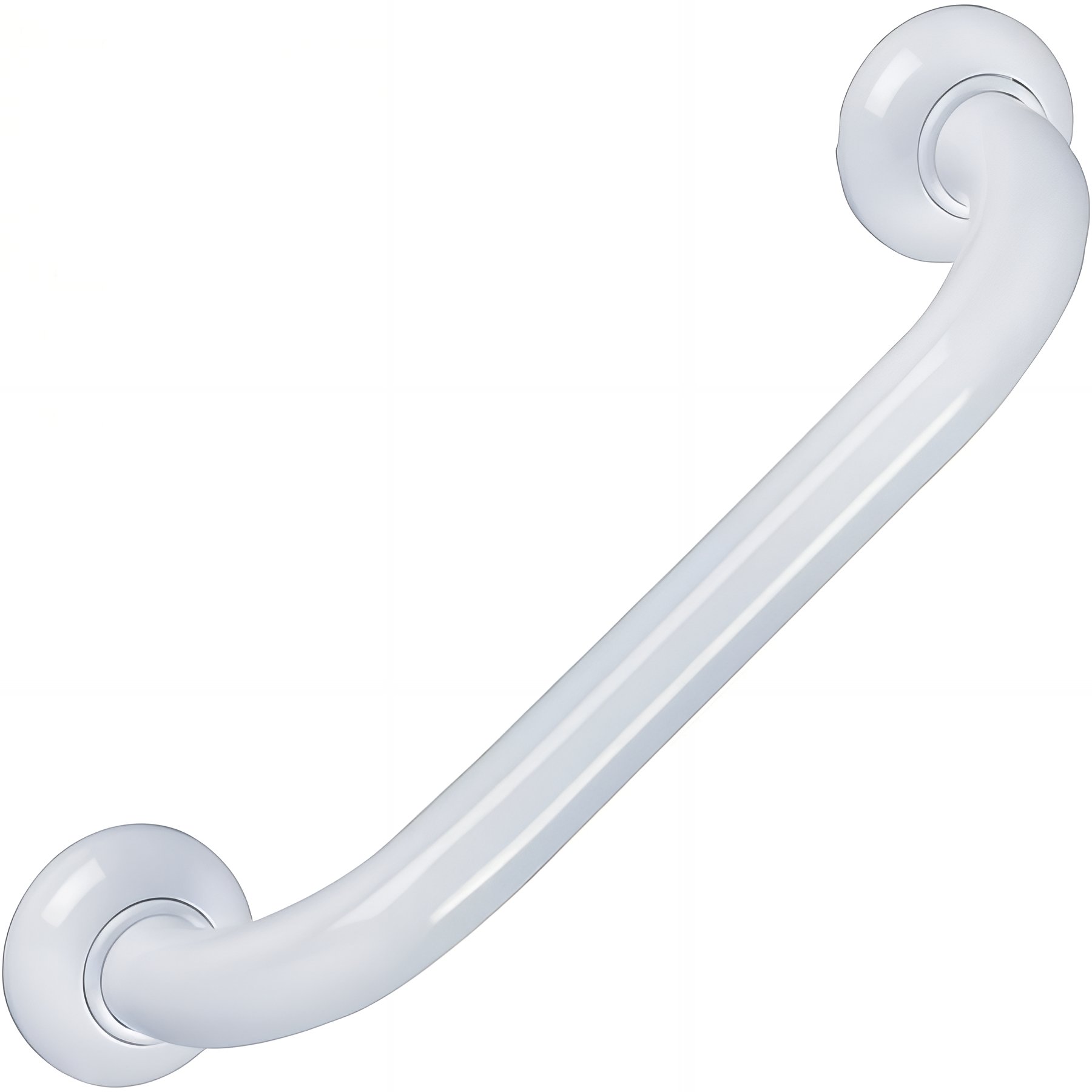 Barre PMR d'appui normes handicapé Gamme PRO PELLET droite longueur 80cm tube alu époxy Ø 30 mm cache-fixations blanche