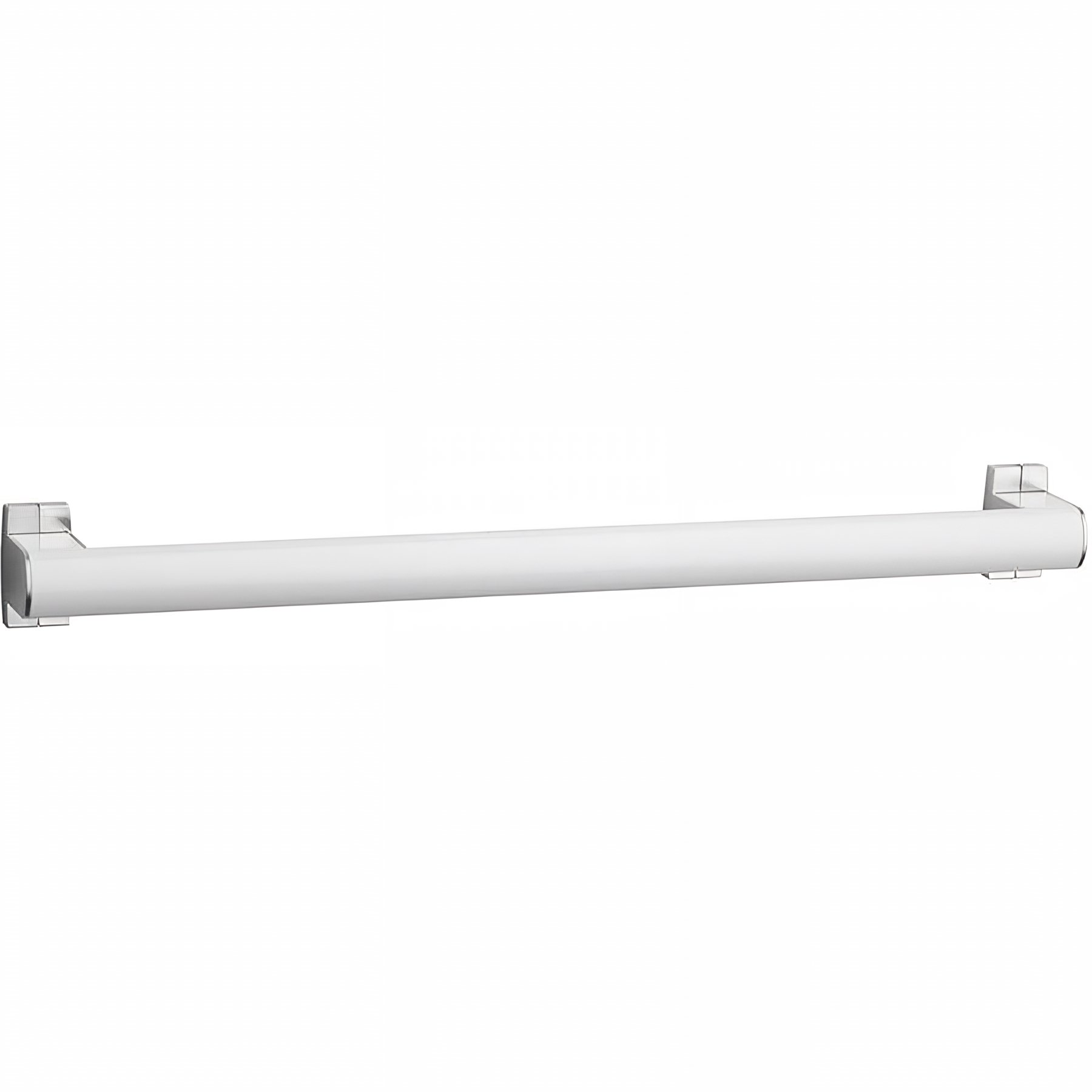 Barre PMR de relèvement droite normes handicapé Gamme PRO PELLET longueur 1,00m aluminium blanc Ø 38x25 mm cache-fixations chrome mat