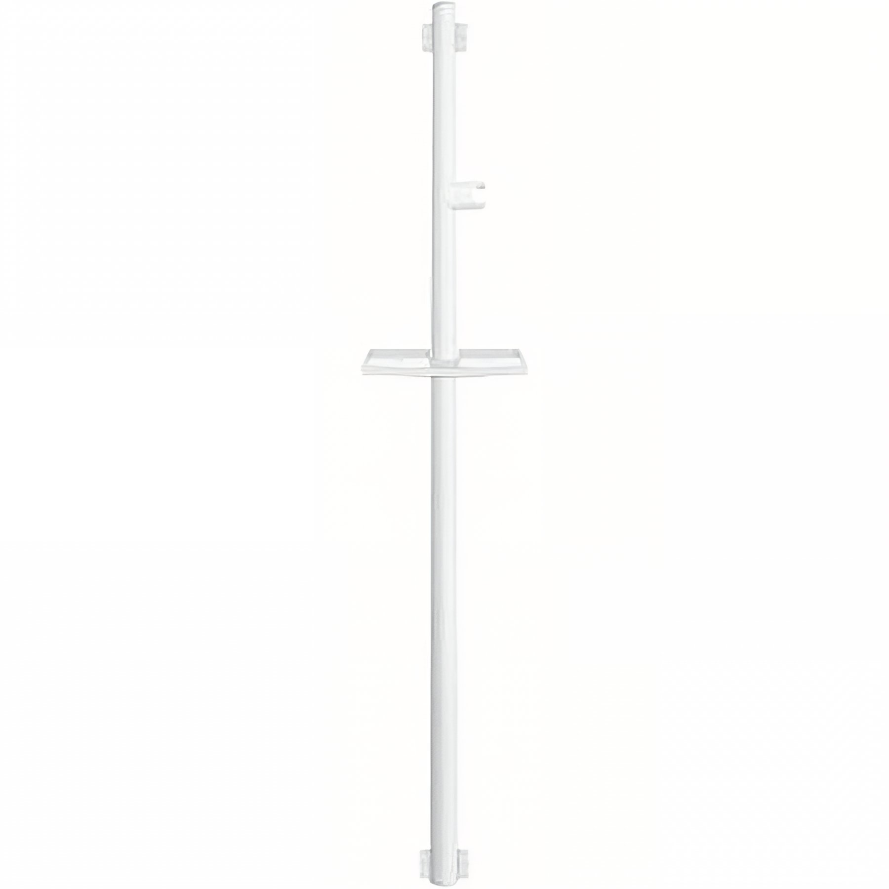 Barre PMR d'appui normes handicapé Gamme PRO PELLET 1,20m tube alu blanc Ø 38x25 mm avec support douchette blanc