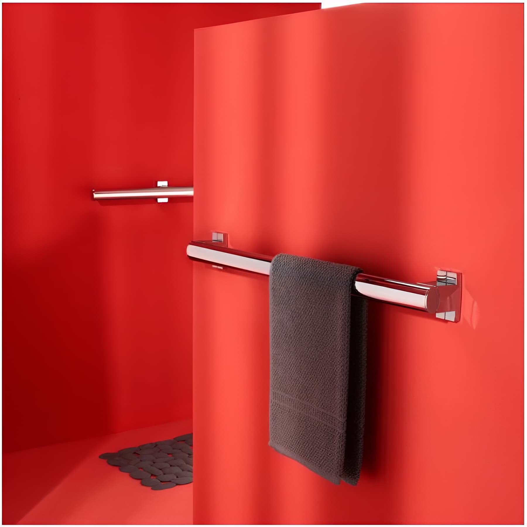 Barre PMR d'appui normes handicapé Gamme PRO PELLET droite longueur 40cm tube aluminium anodisé Ø 38 x 25 mm