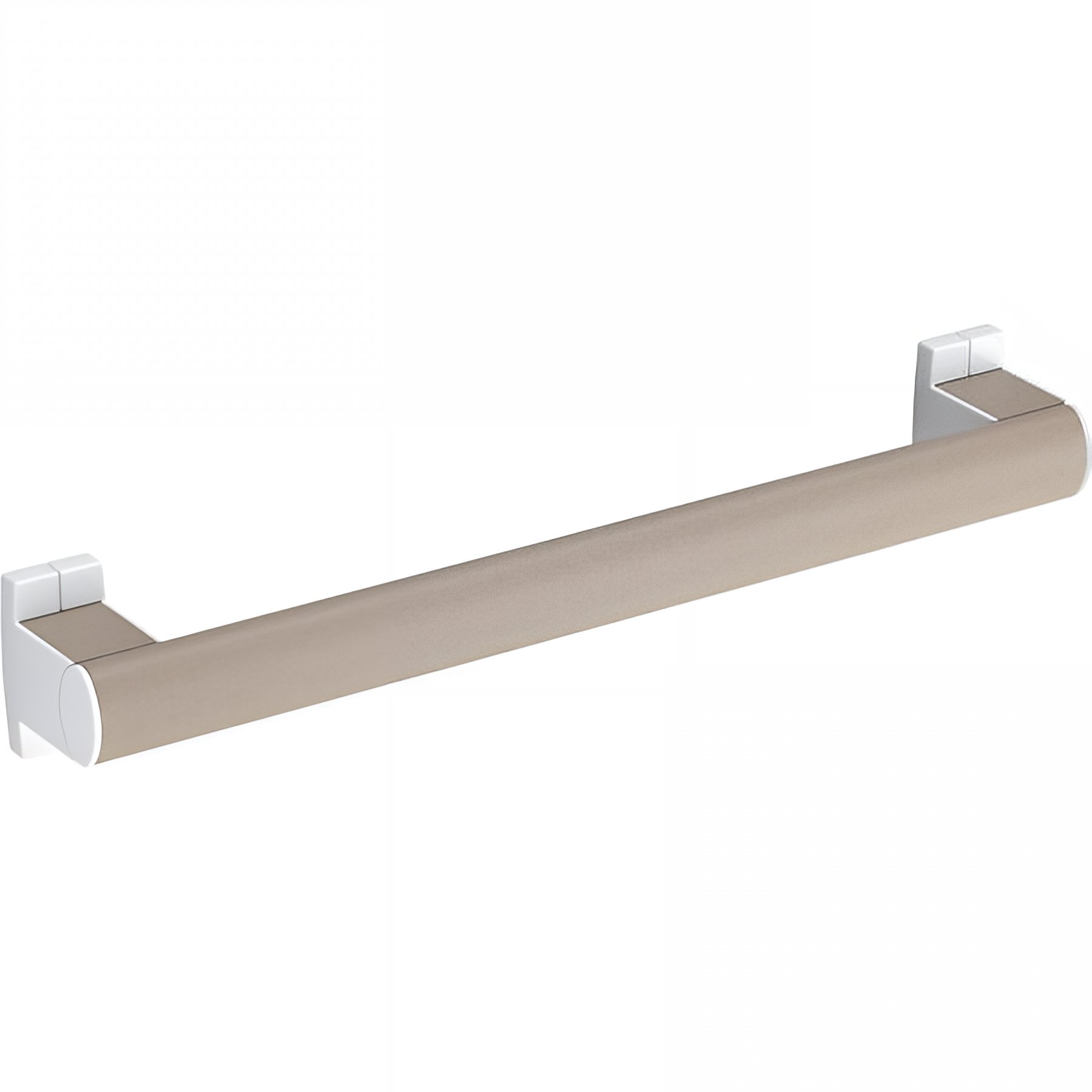 Barre PMR de relèvement droite normes handicapé Gamme PRO PELLET longueur 40cm tube aluminium Quartz Ø 38x25 mm cache-fixations blanc