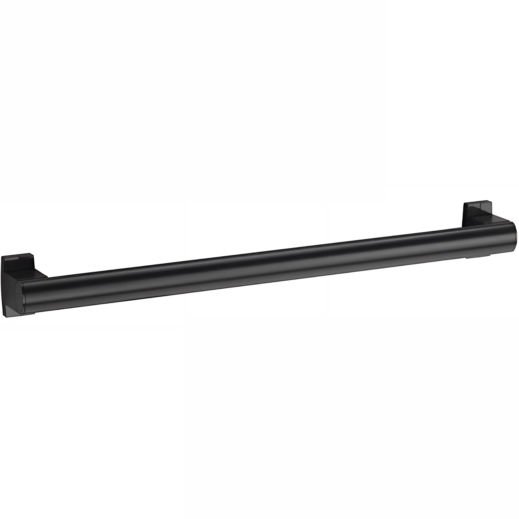 Barre PMR de relèvement droite normes handicapé Gamme PRO PELLET longueur 60cm tube aluminium Ø 38x25 mm et cache-fixations noir mat