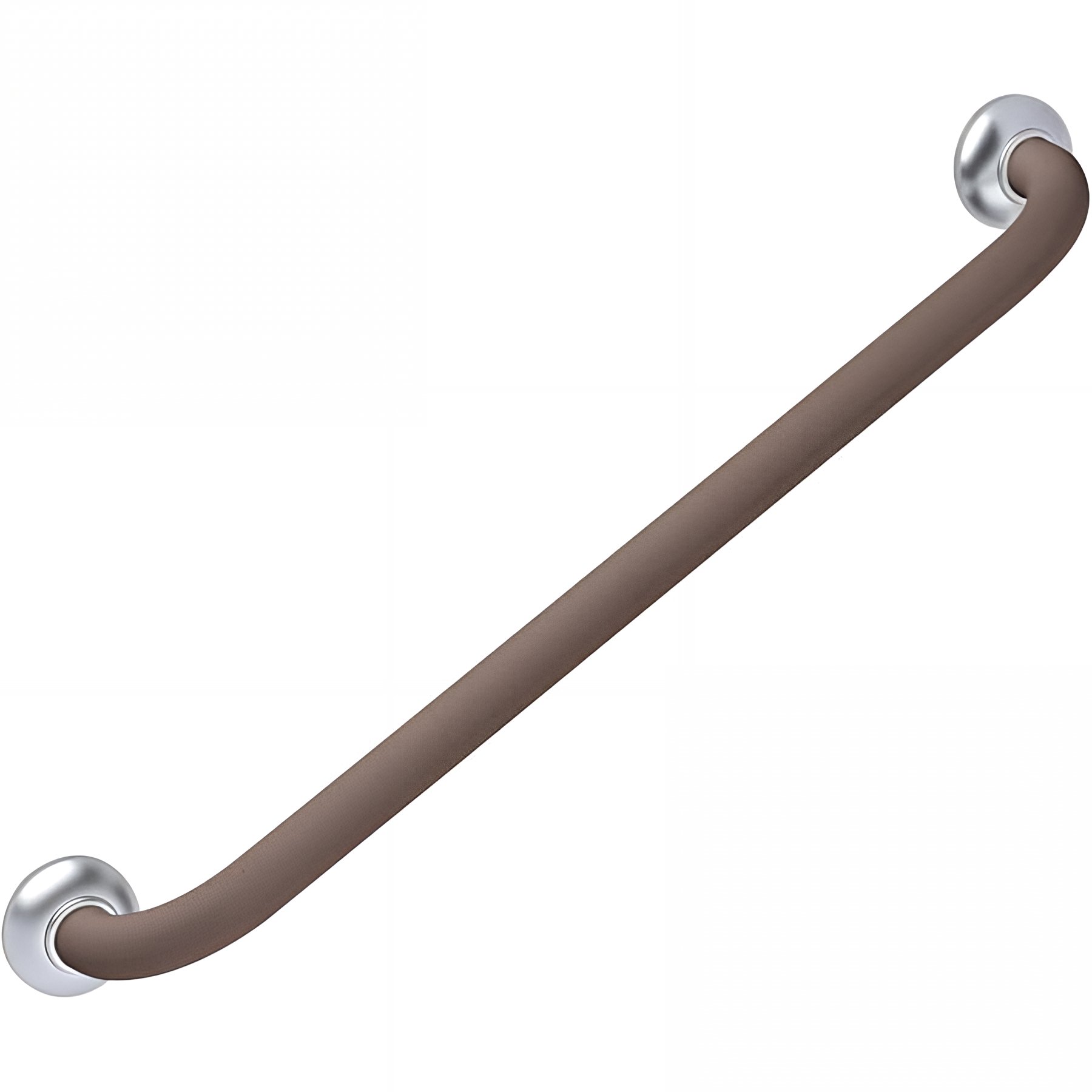 Barre PMR d'appui normes handicapé Gamme PRO PELLET droite longueur 60cm tube aluminium taupe soft Ø 30 mm cache-fixations