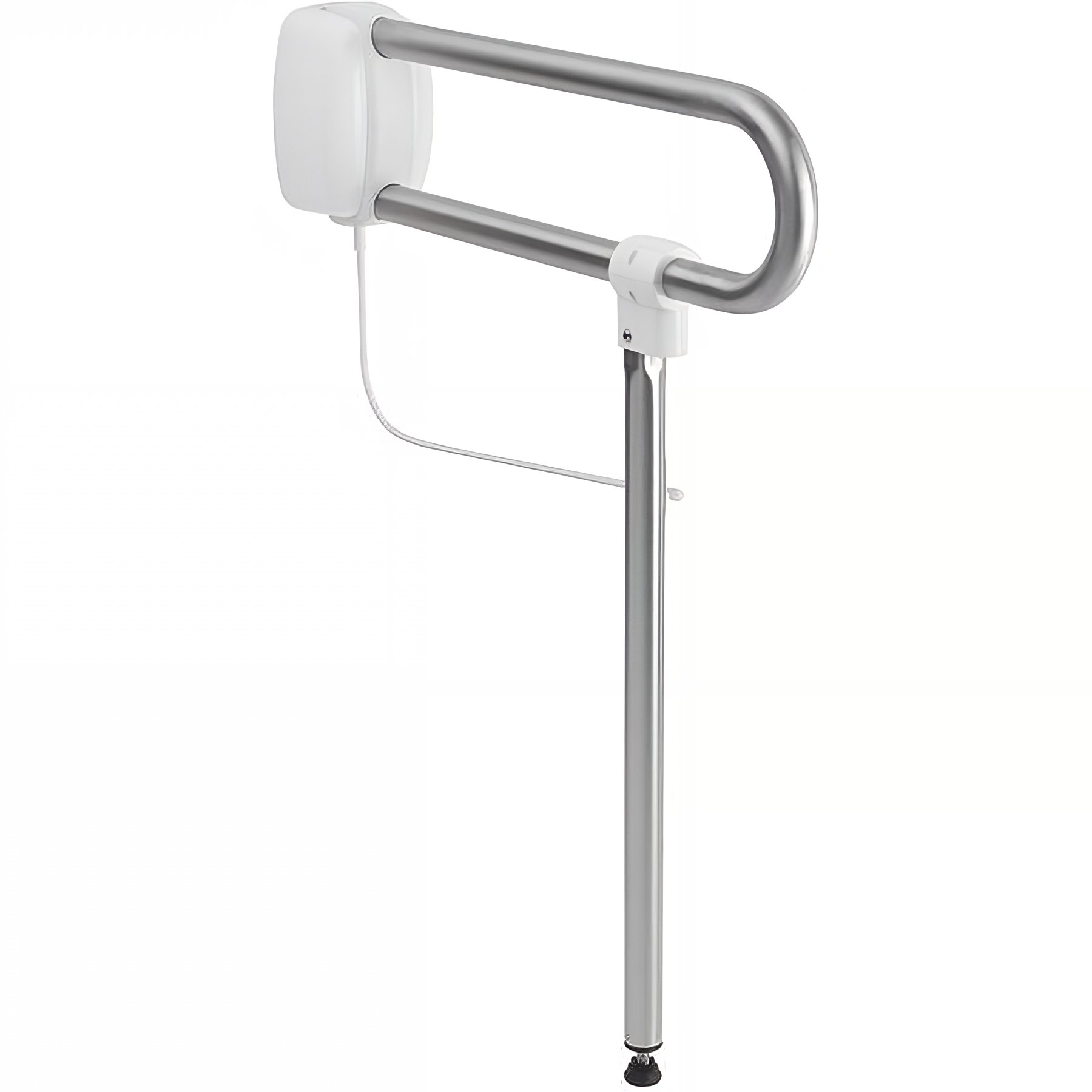 Barre PMR relevable normes handicapé Gamme PRO PELLET Arsis longueur 60cm avec béquille de soutien anthracite flasque chromé