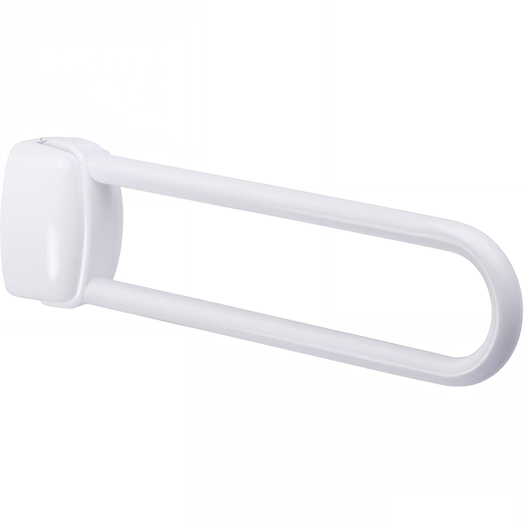 Barre PMR relevable normes handicapé Gamme PRO PELLET 77 mm tube aluminium blanc Ø 30 mm fixations invisibles