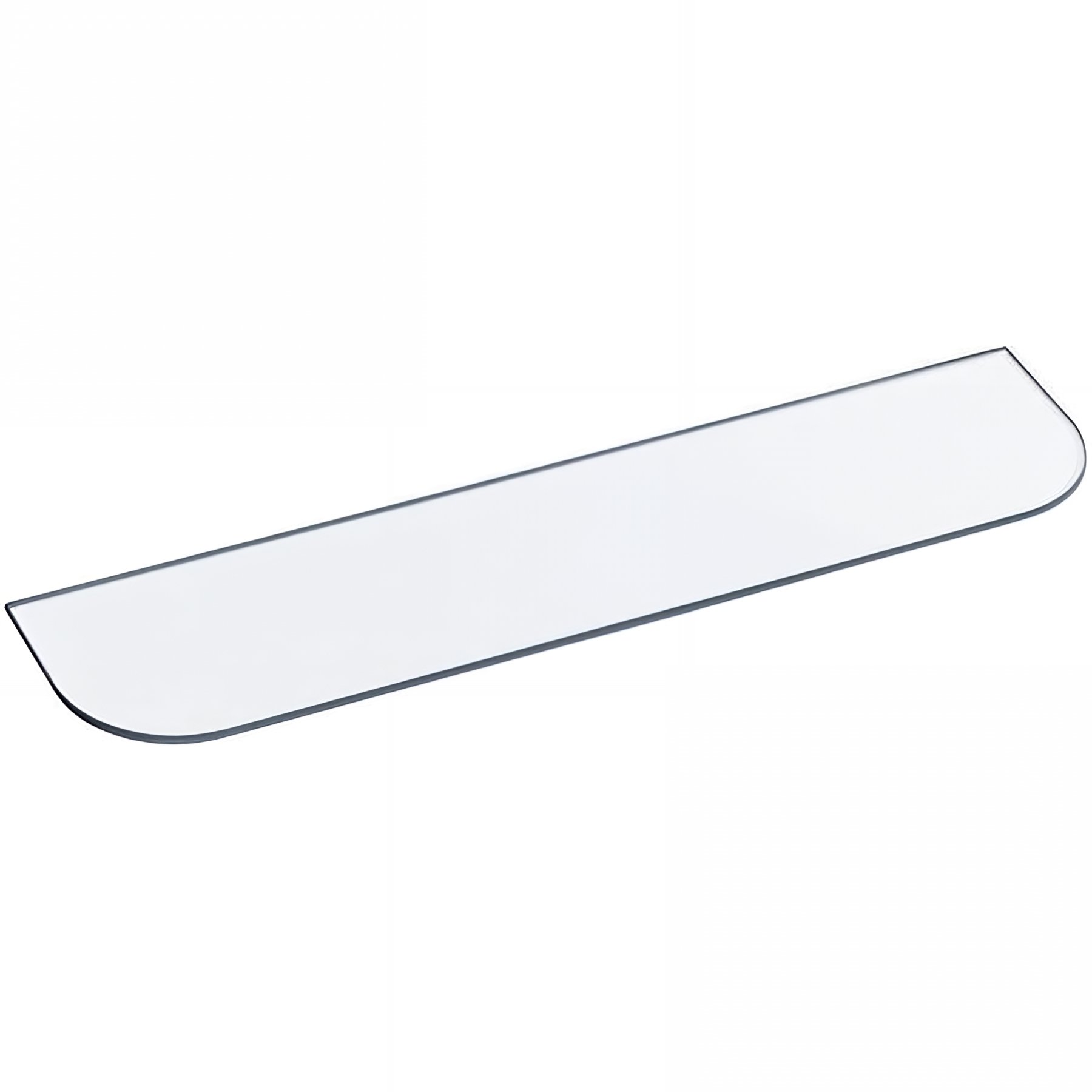 Rayon verre sécurit pour tablette 600x118 mm épaisseur 5 mm 2 angles arrondis