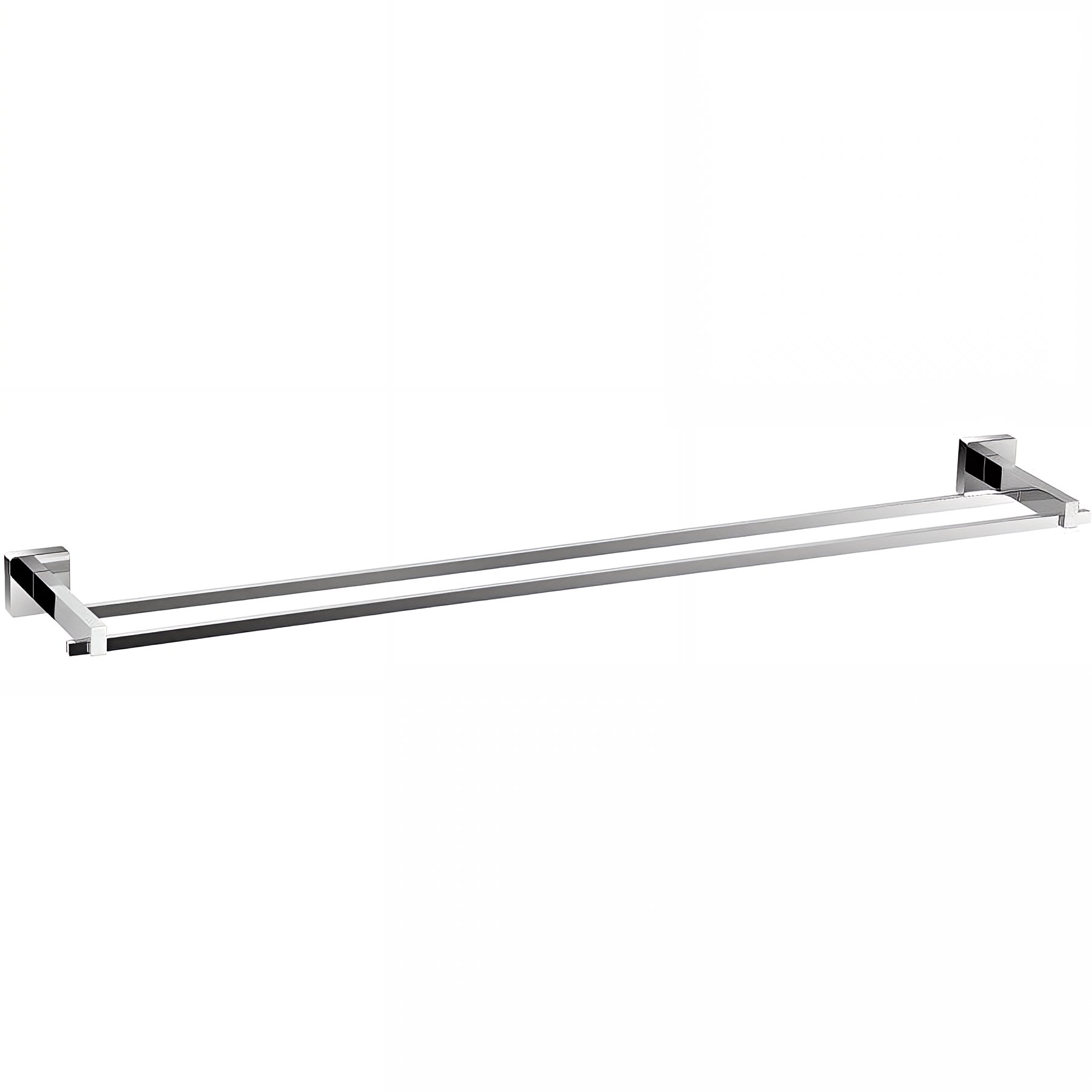 Porte-serviettes Gamme PRO PELLET 2 barres fixes CUBIC L601 x P116 x H38 mm en laiton chromé