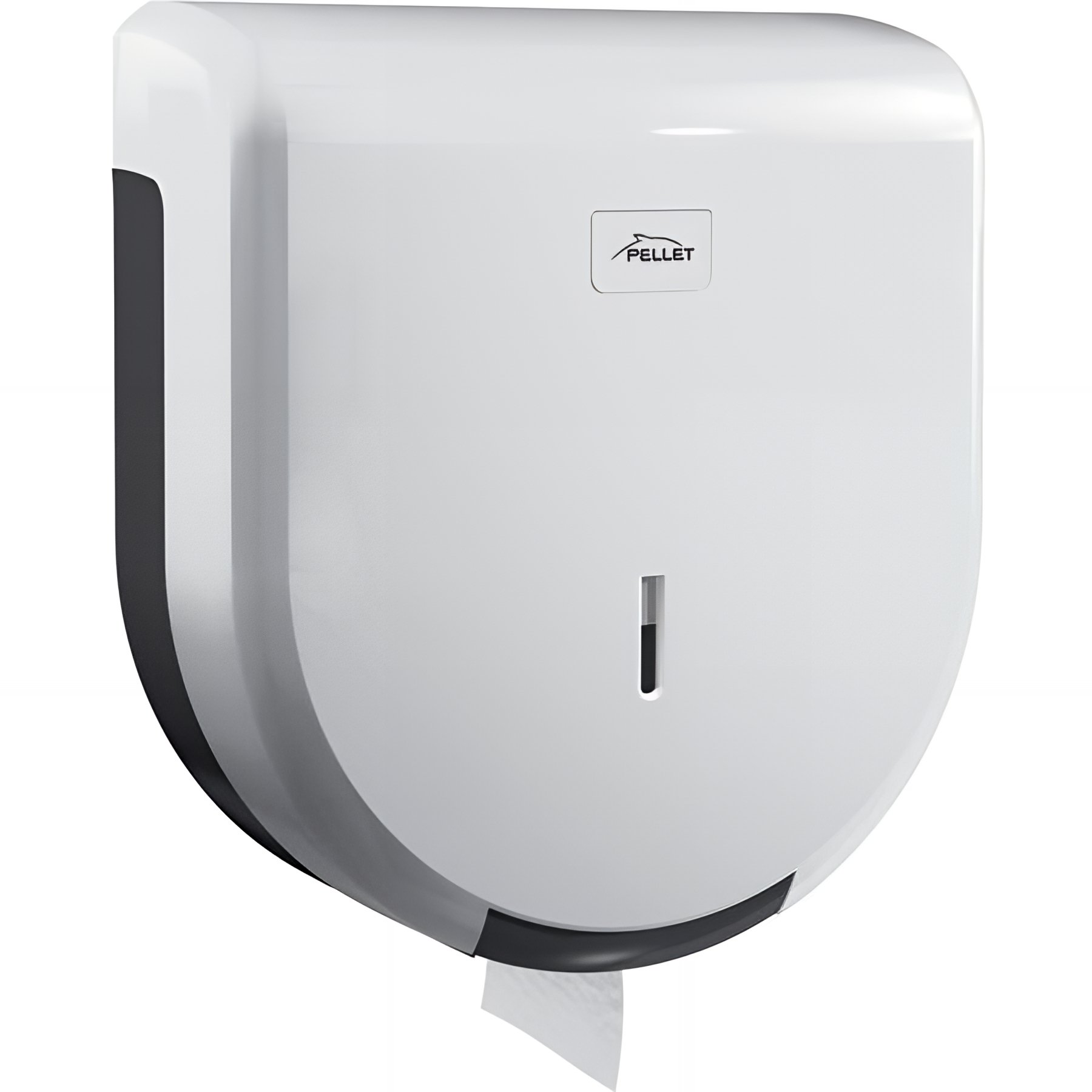 Distributeur papier WC Gamme PRO PELLET 320x285x120mm abs blanc capot et gris châssis à clé