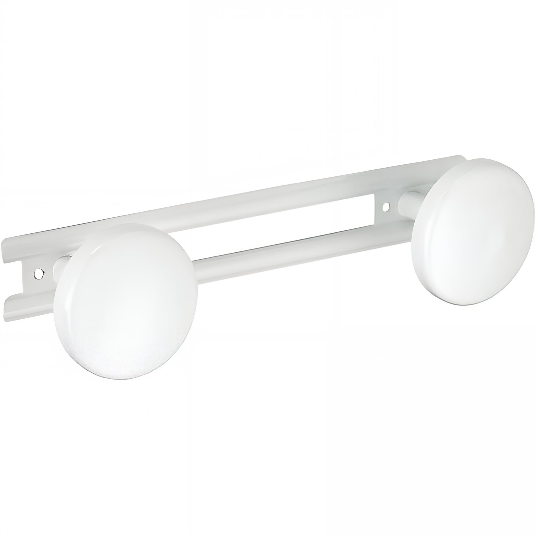 Porte-peignoir Gamme PRO PELLET 2 têtes 70 x 242 mm tête Ø 65 mm acier époxy blanc