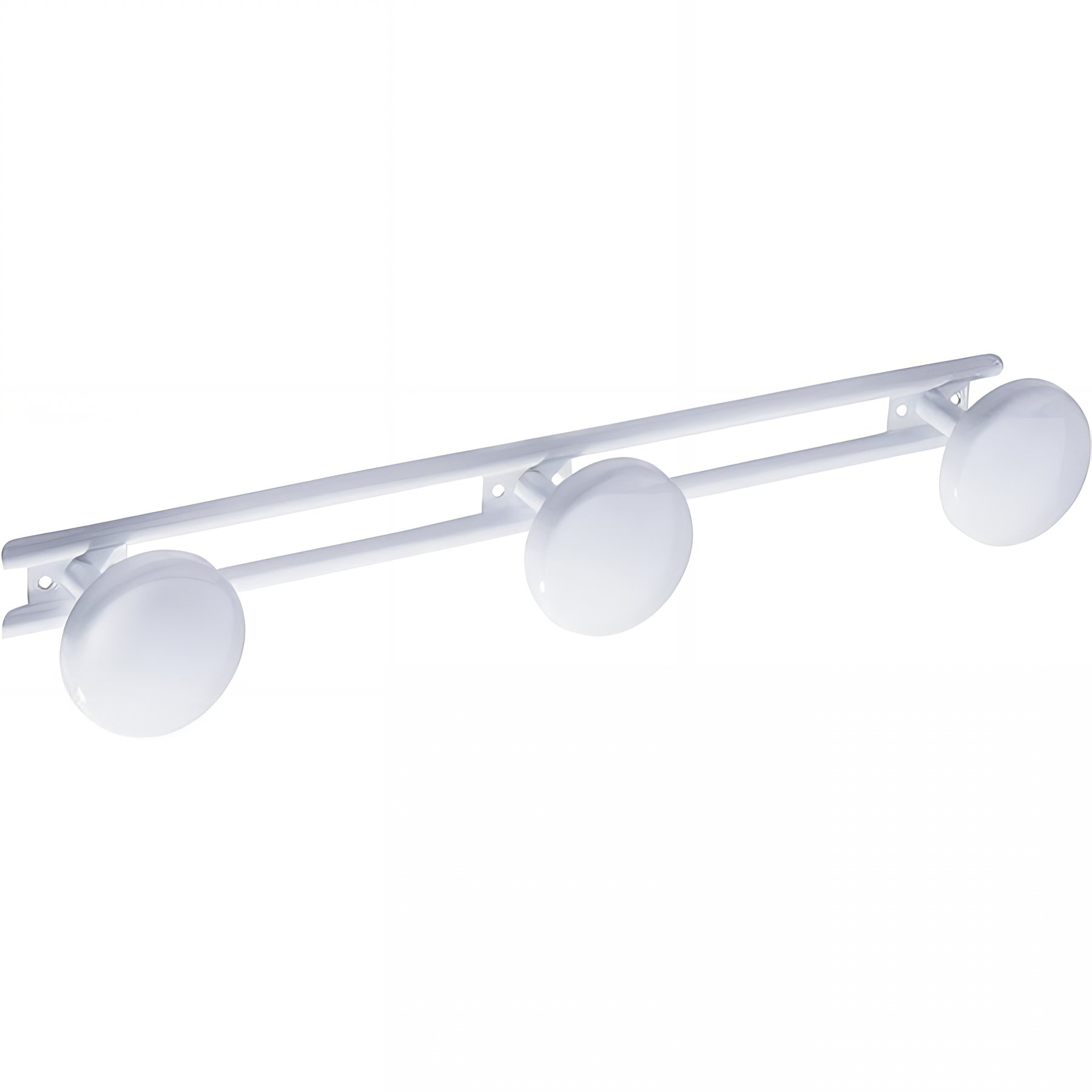 Porte-peignoir Gamme PRO PELLET 3 têtes 70 x 422 mm tête Ø 65 mm acier époxy blanc