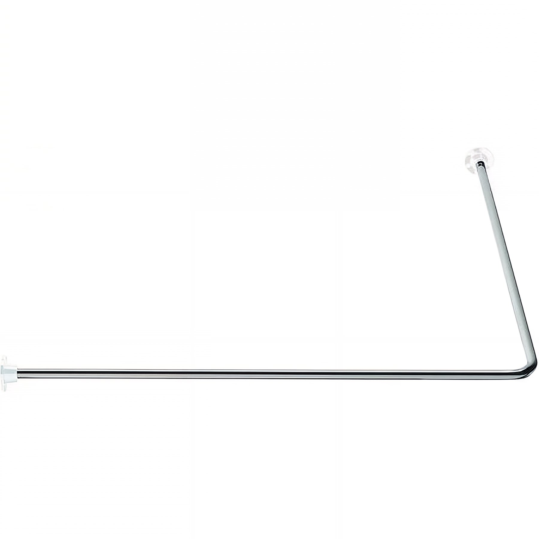Porte-rideau Gamme PRO PELLET 90° 1,00m x 1,00m tube acier chromé Ø 16 mm rosace ABS blanc