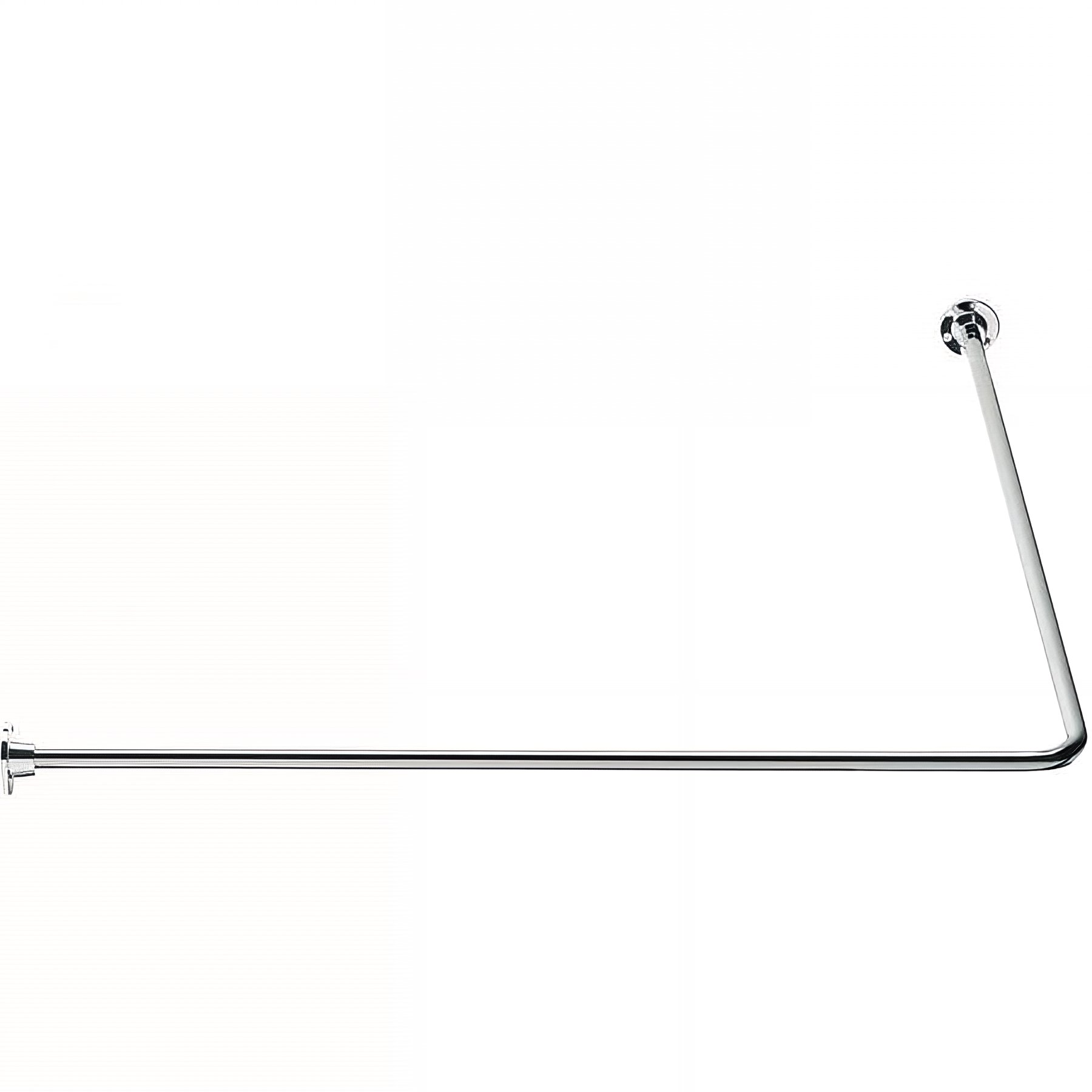 Porte-rideau Gamme PRO PELLET d'angle 90° 80cm x 80cm tube acier époxy Ø 16 mm embase abs blanc