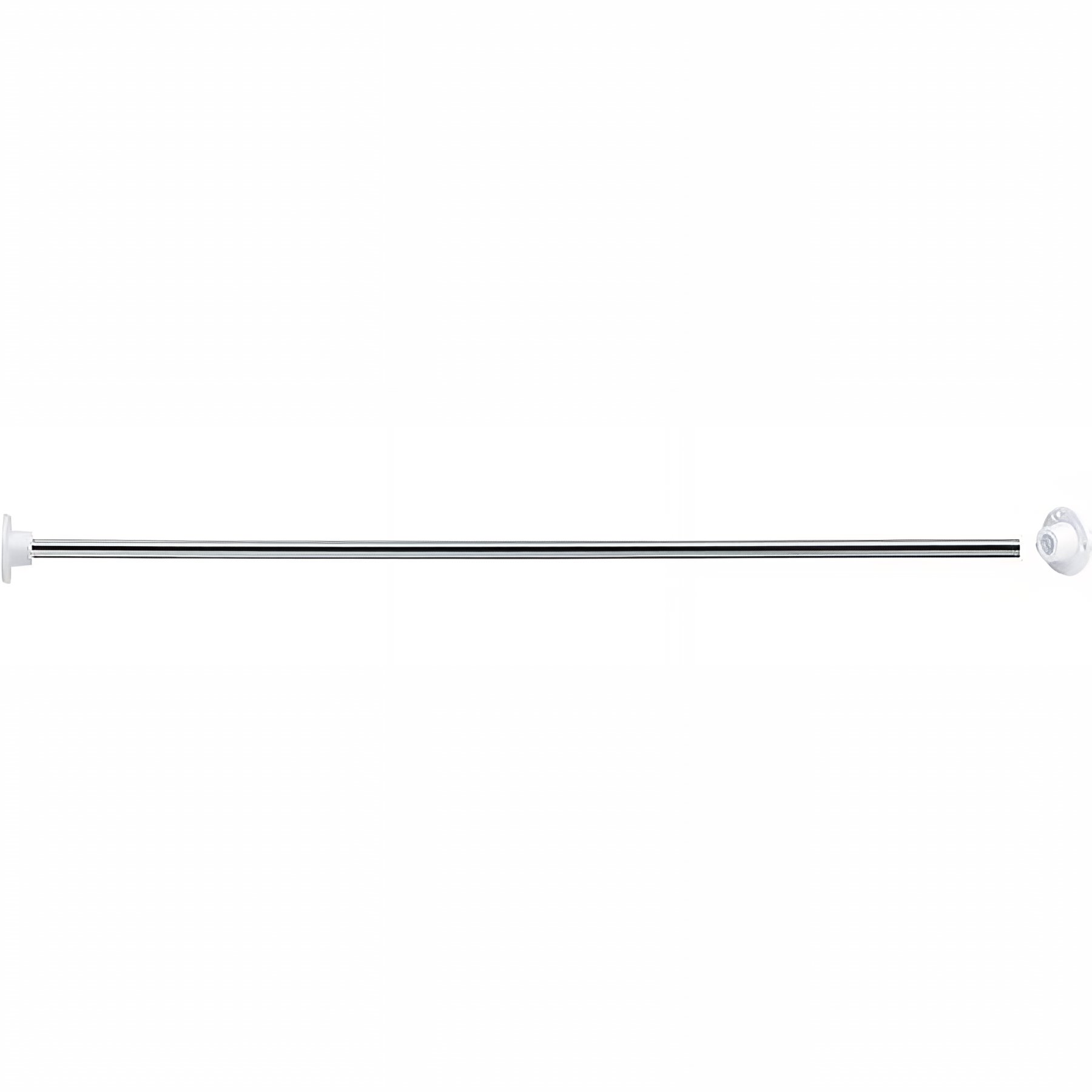 Porte-rideau Gamme PRO PELLET droit recoupable 1000mm tube acier chromé Ø 16 mm rosace ABS blanc