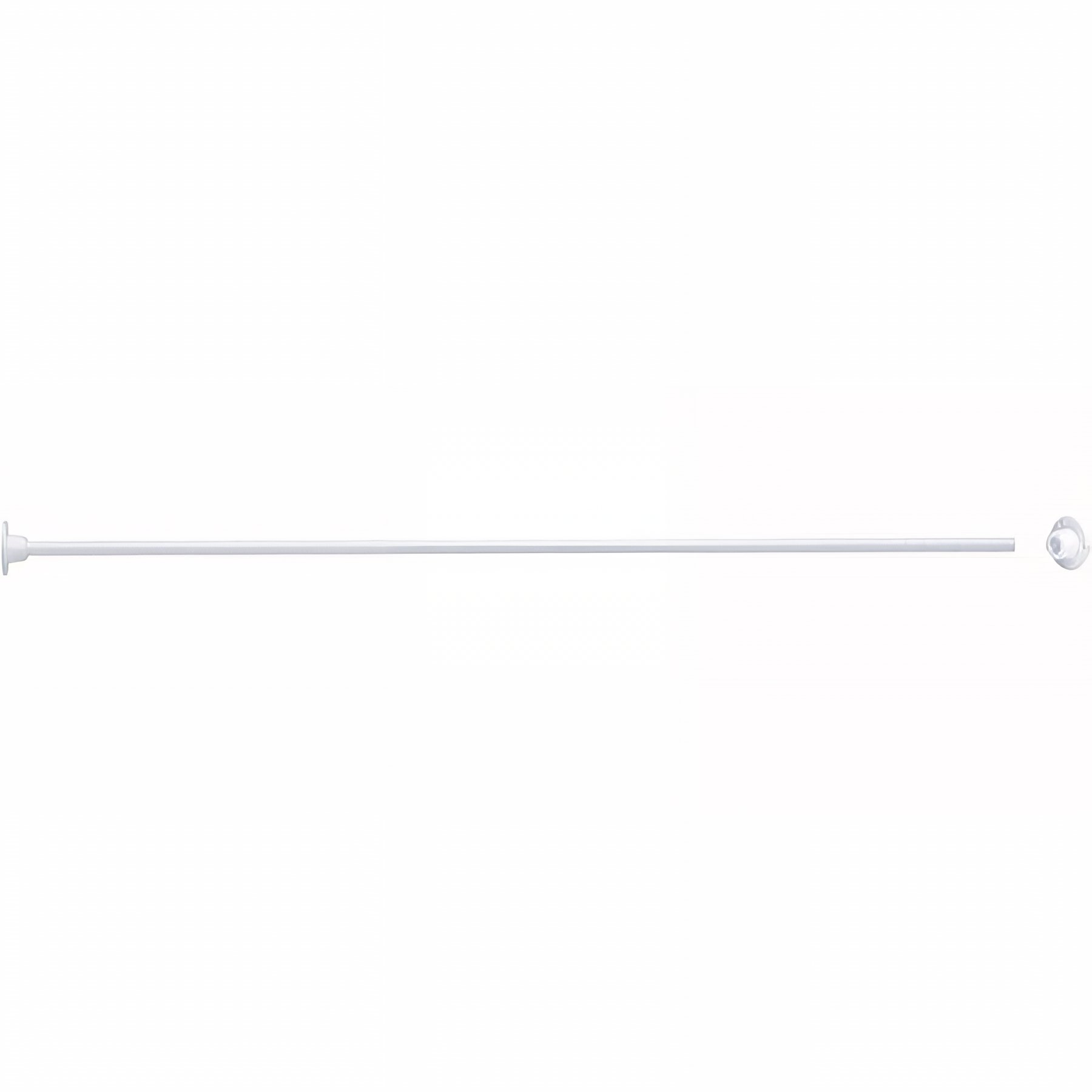 Porte-rideau Gamme PRO PELLET droit recoupable longueur 1,00m tube acier époxy Ø 16 mm embase abs blanc