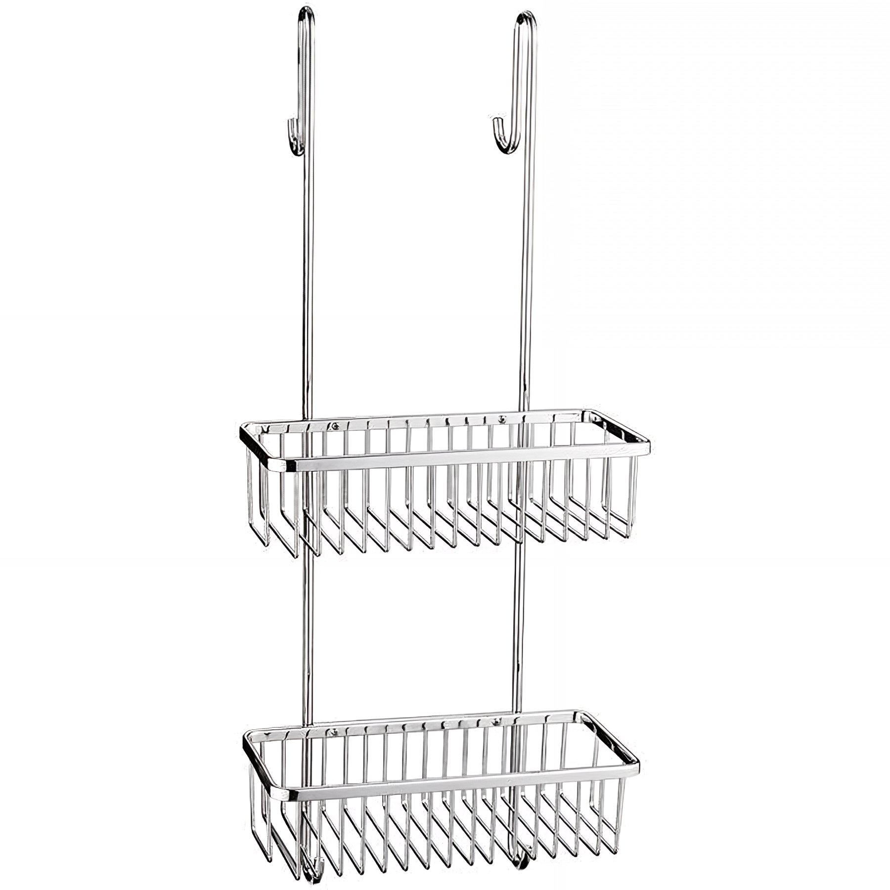 Panier de douche Gamme PRO PELLET droit à suspendre double paniers  inox poli brillant