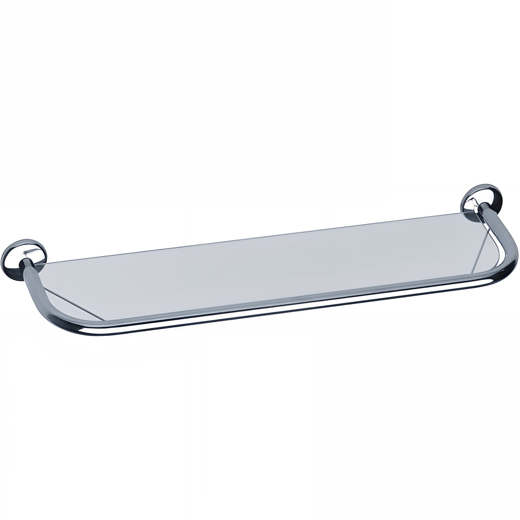 Tablette de lavabo Gamme PRO PELLET 140 x 568 x 50 mm tube laiton chromé Ø 16 mm verre sécurit