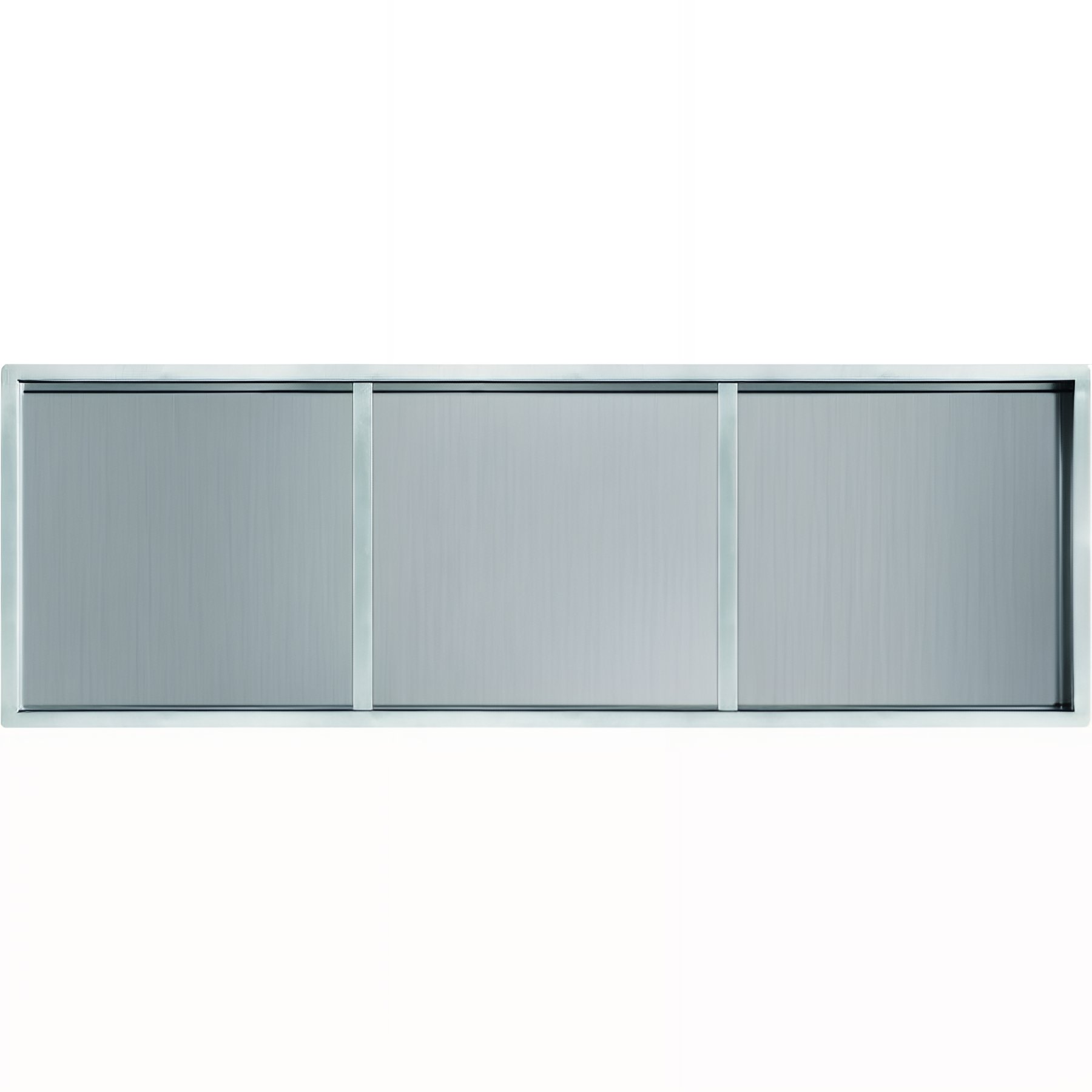 Niche encastrable Gamme PRO PELLET montage facile L900 x H300 x P83 mm avec 2 étagères inox brossé