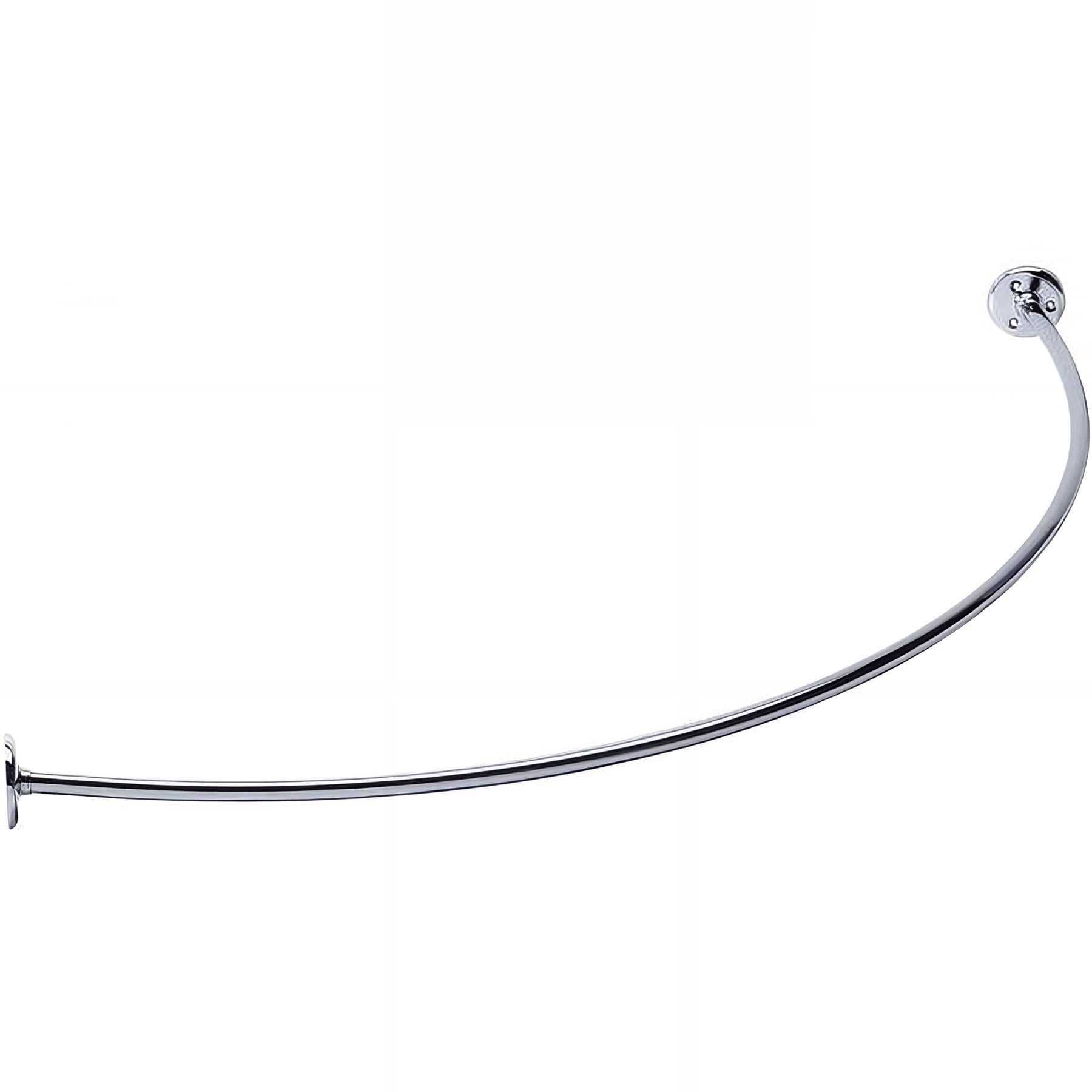 Porte rideau de douche Gamme PRO PELLET pour receveur 1/4 de rond 90x90 laiton chromé Ø 16 mm 2 embases de fixation