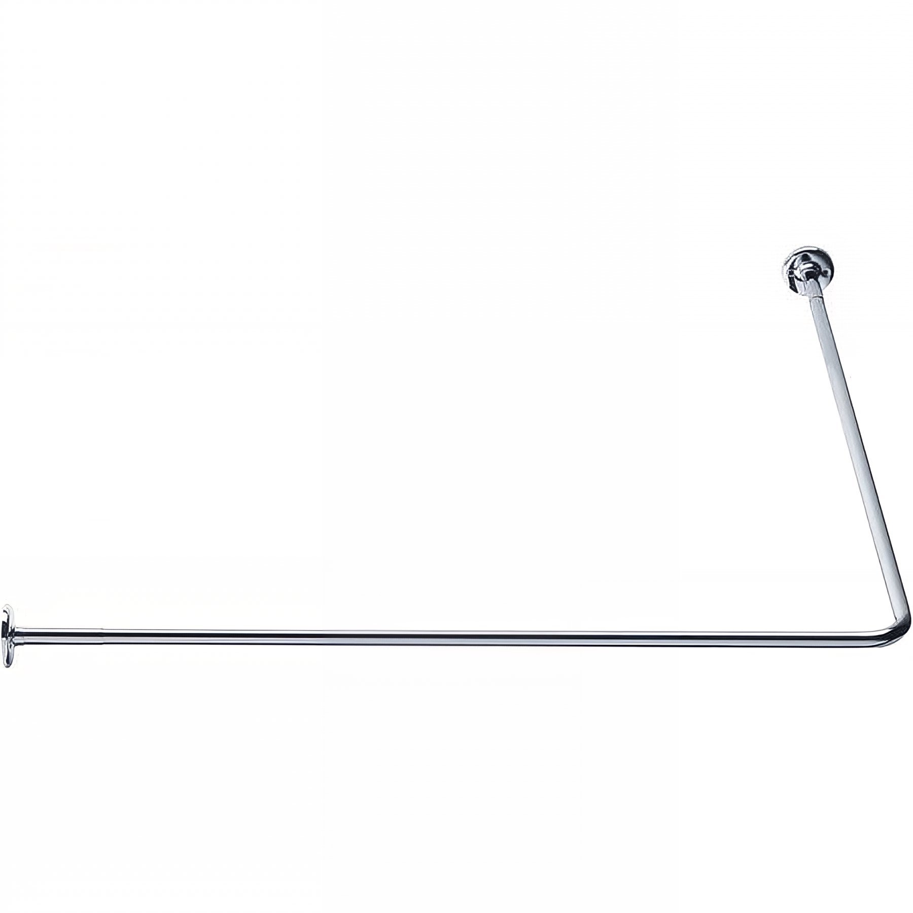 Porte-rideau Gamme PRO PELLET d'angle 90° 1,00m x 1,00m tube laiton chromé Ø 16 mm 2 embases
