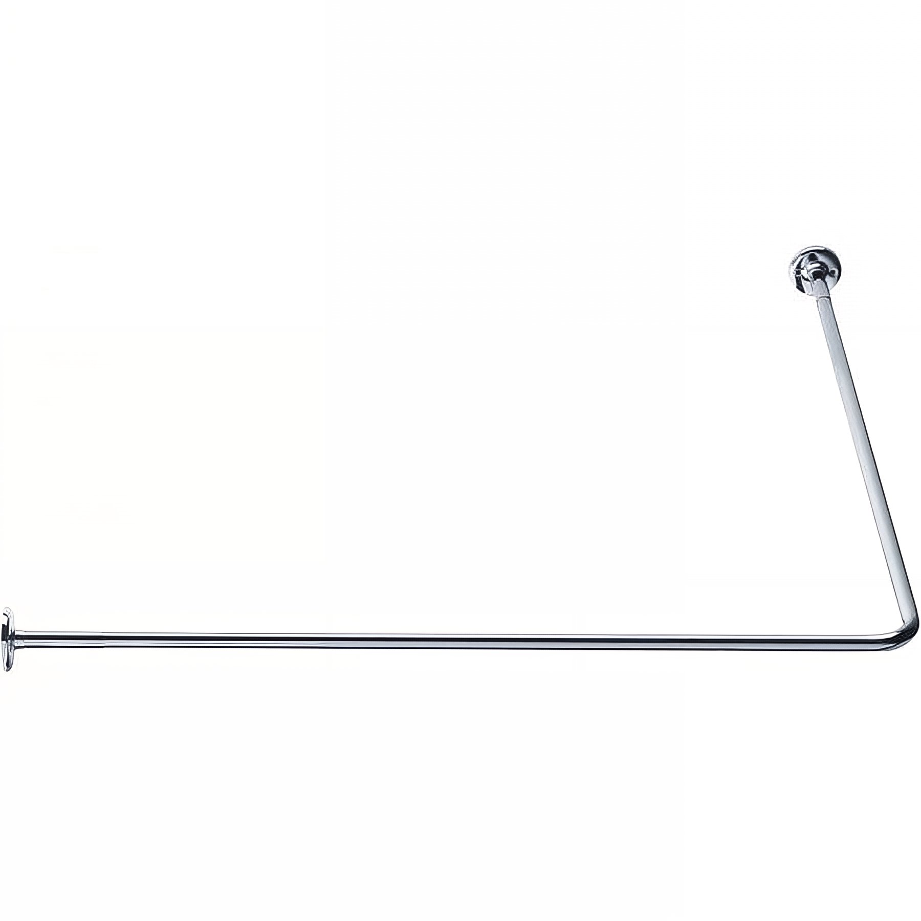 Porte-rideau Gamme PRO PELLET d'angle 90° 1200 x 900 mm tube laiton chromé Ø 16 mm 2 embases