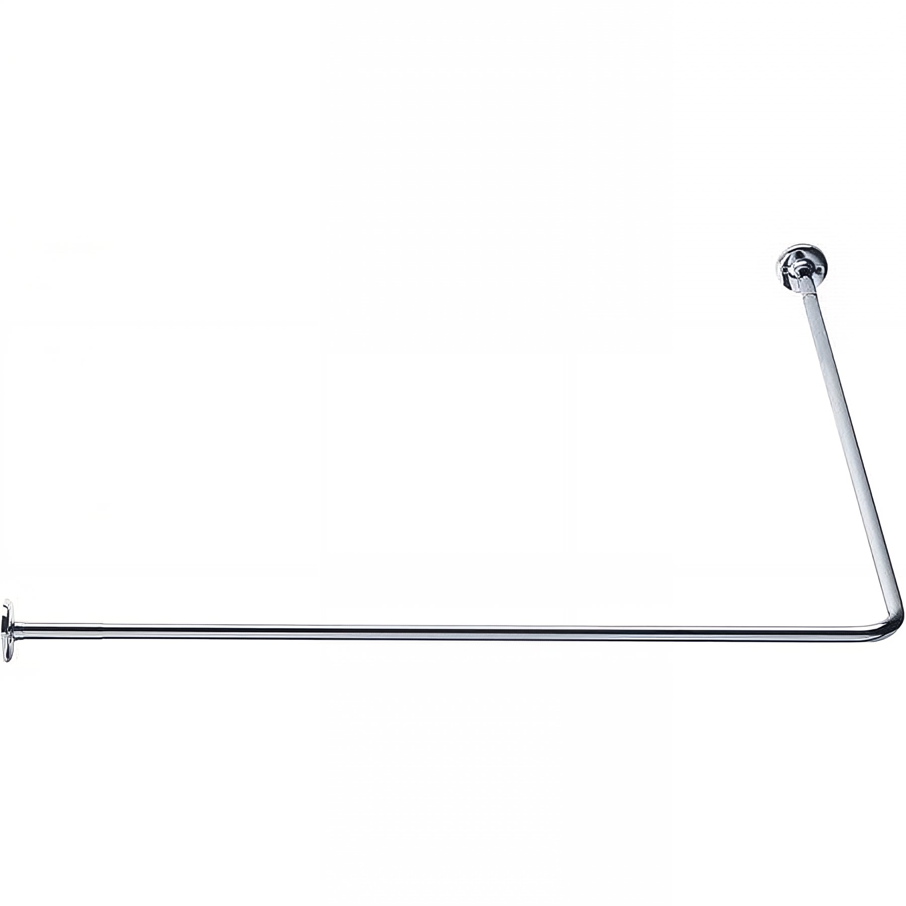 Porte-rideau Gamme PRO PELLET d'angle 90° 90cm x 90cm tube laiton chromé Ø 16 mm 2 embases
