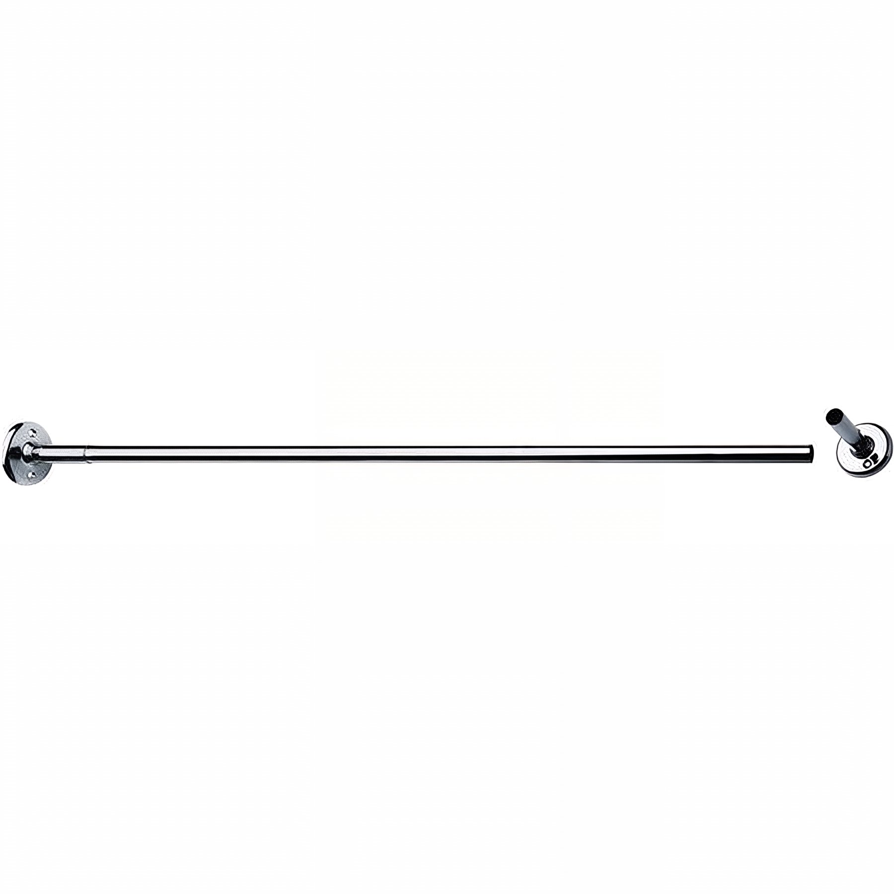 Porte-rideau Gamme PRO PELLET droit recoupable 1,20m tube laiton chromé Ø 16x05 mm 2 embases