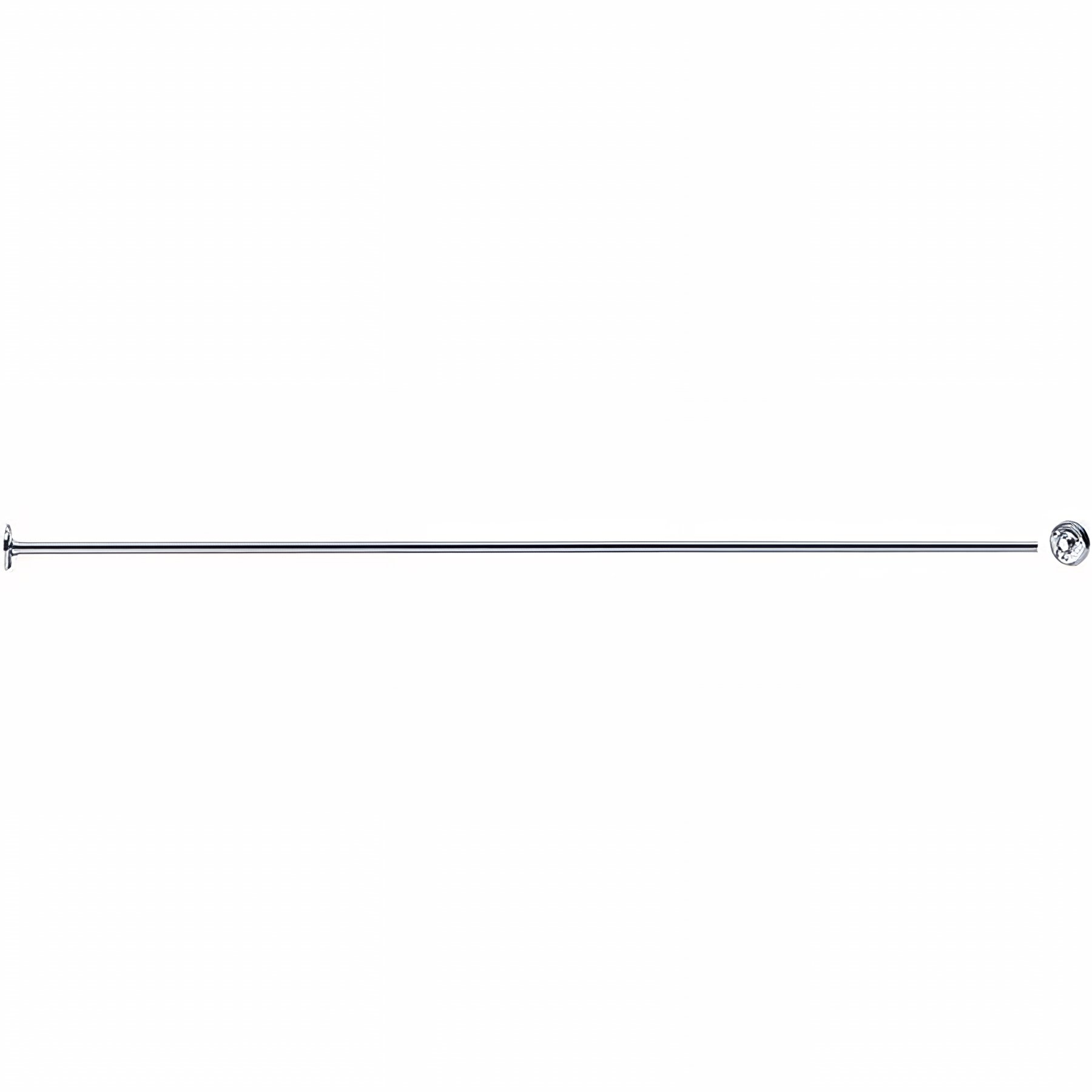 Porte-rideau Gamme PRO PELLET droit recoupable 1,20m tube laiton chromé Ø 16x05 mm 2 embases