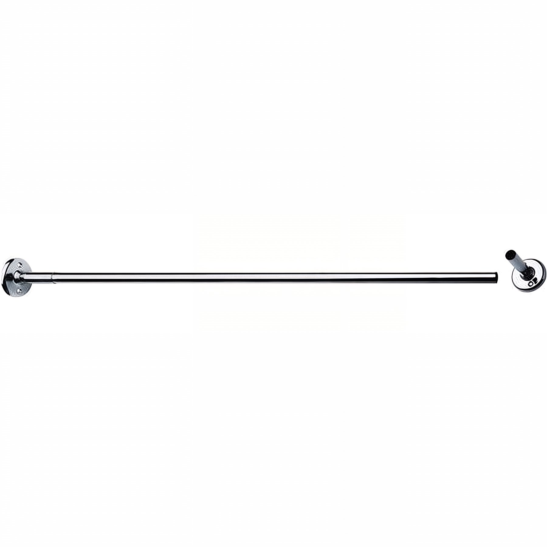 Porte-rideau Gamme PRO PELLET droit recoupable longueur 80cm tube laiton chromé Ø 16x05 mm 2 embases