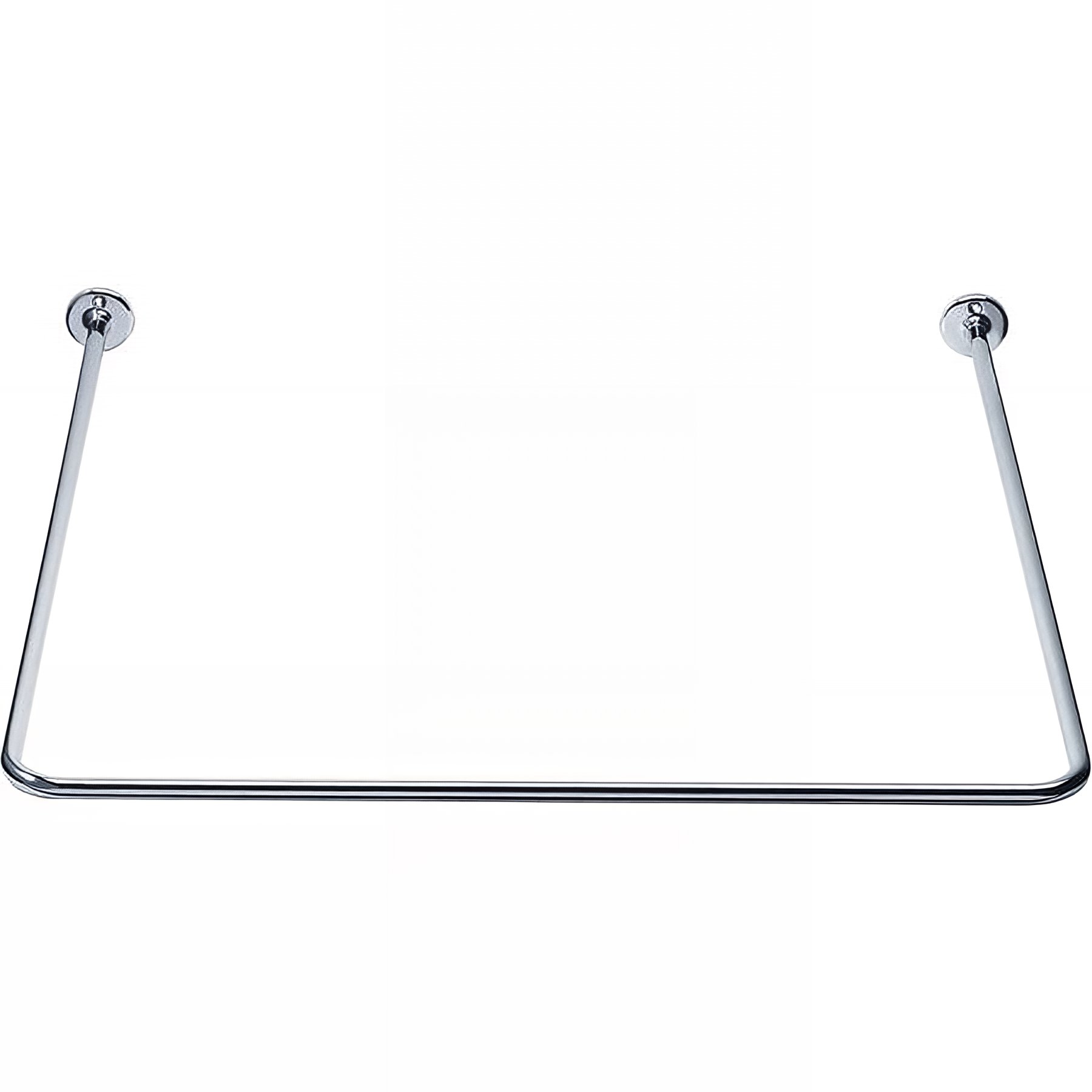 Porte-rideau Gamme PRO PELLET en U 750x750 mm tube laiton chromé Ø 16 mm 2 embases soudées