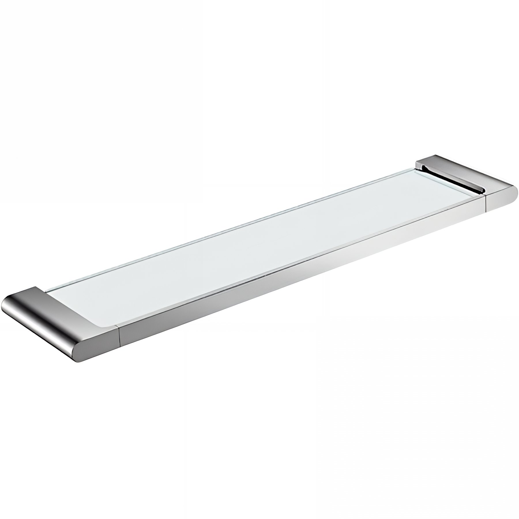 Tablette de lavabo Gamme PRO PELLET 520x40x125 mm verre transparent laiton chromé